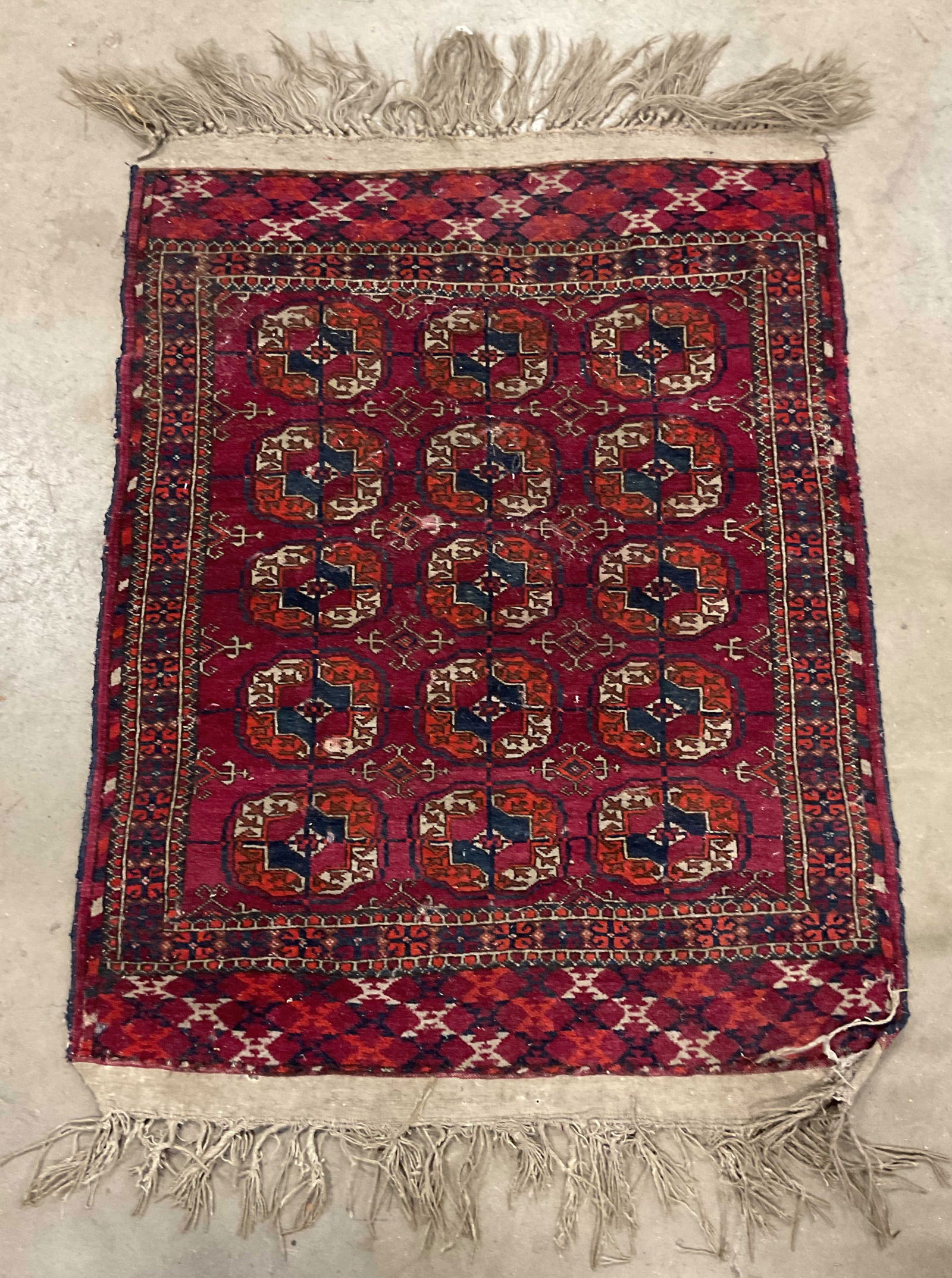 Antique Turkman Medallion Wool Area Rug (1 of 7)