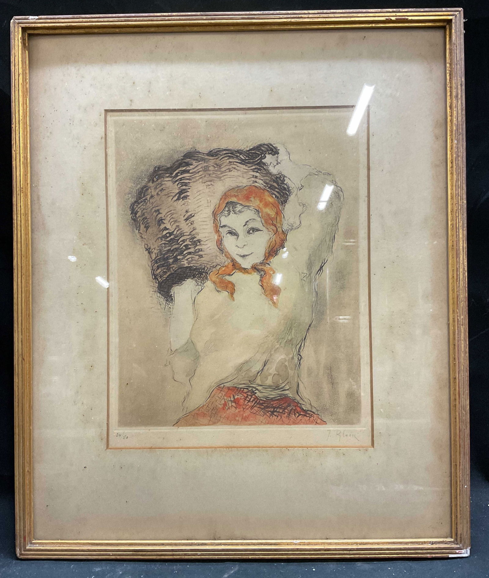 Sgn Issachar Ryback Woman & Basket Lithograph (1 of 6)