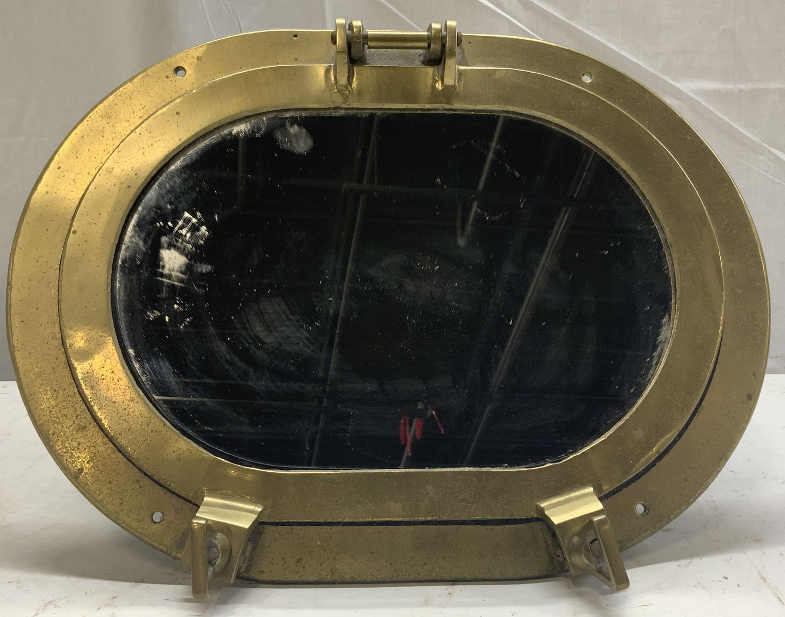Vintage Oval Brass Nautical Porthole Mirror (1 of 6)