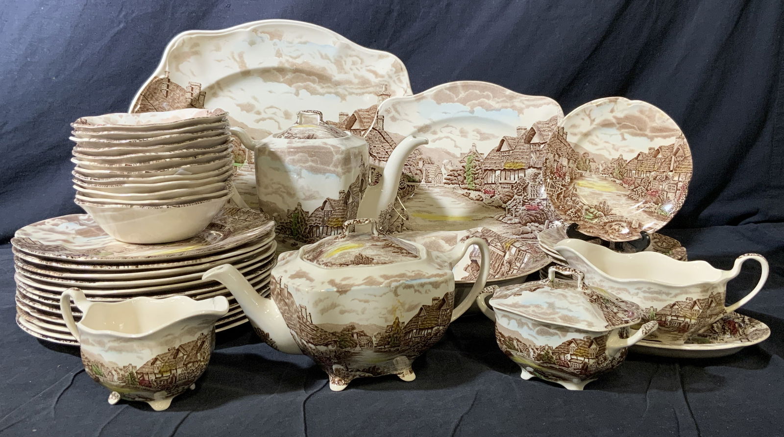Set Of 43 JOHNSON BROS Ironstone China, England (1 of 10)