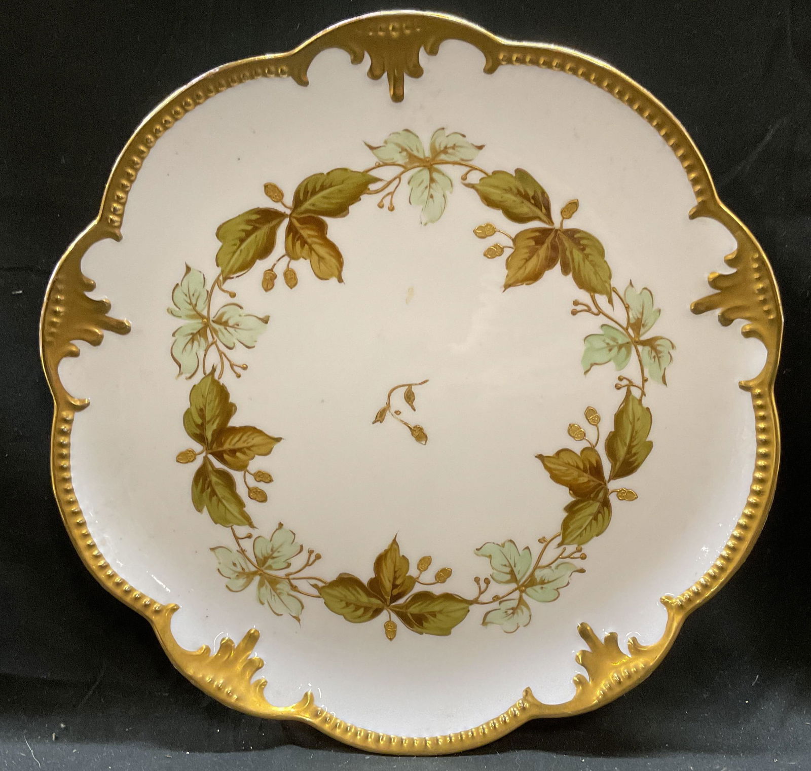 AK CD Limoges Porcelain Gilt Platter, France (1 of 6)