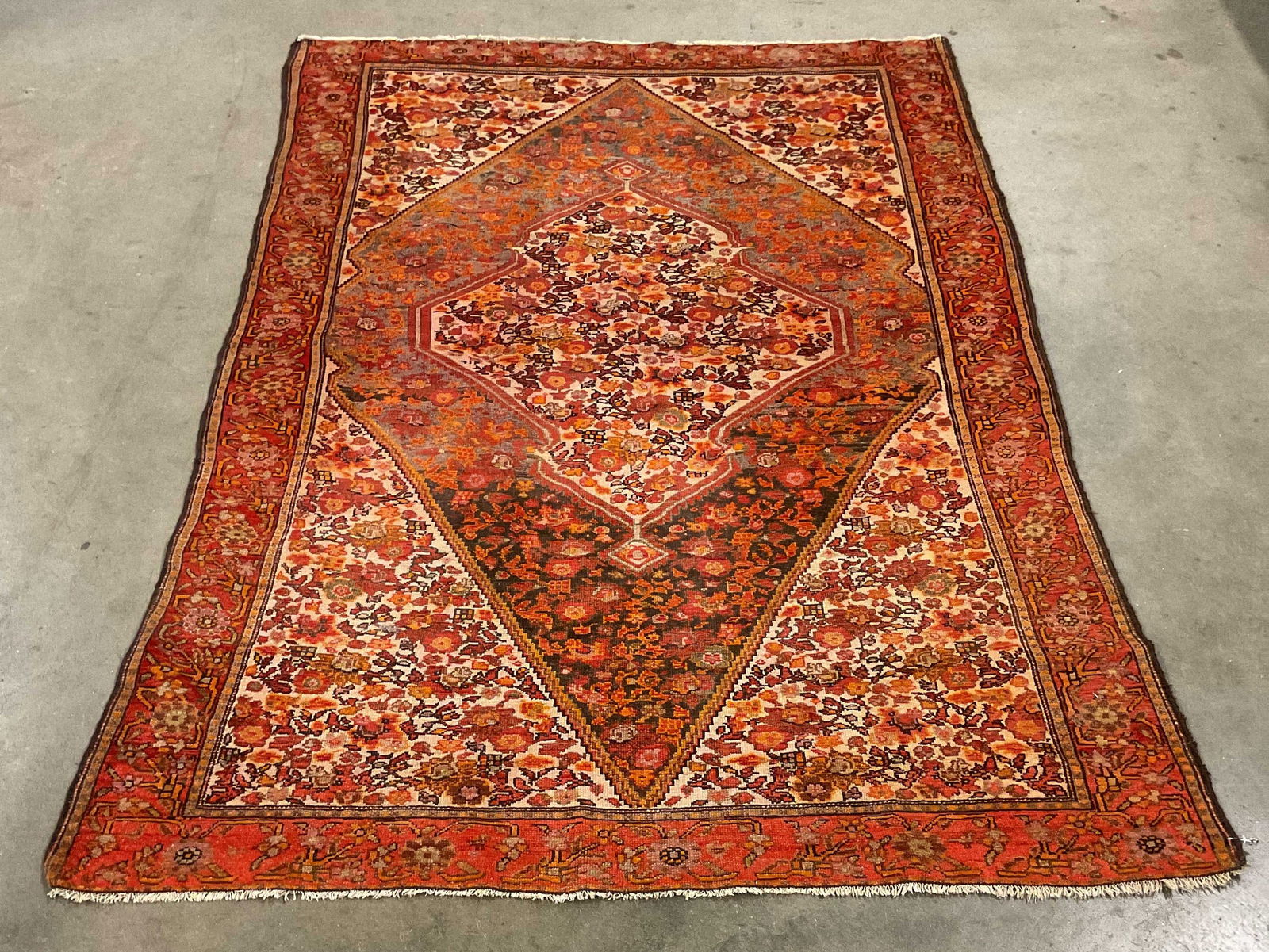 Antique Anatolian Style Wood Floral Area Rug (1 of 6)