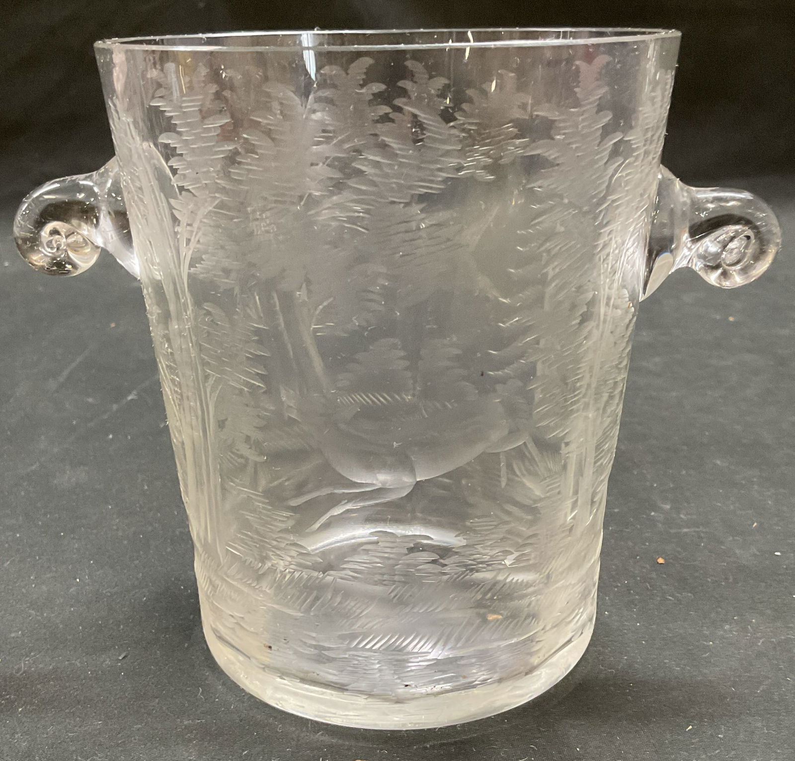 Vintage Forest Scenery Etched Glass Ice Bucket (1 of 6)