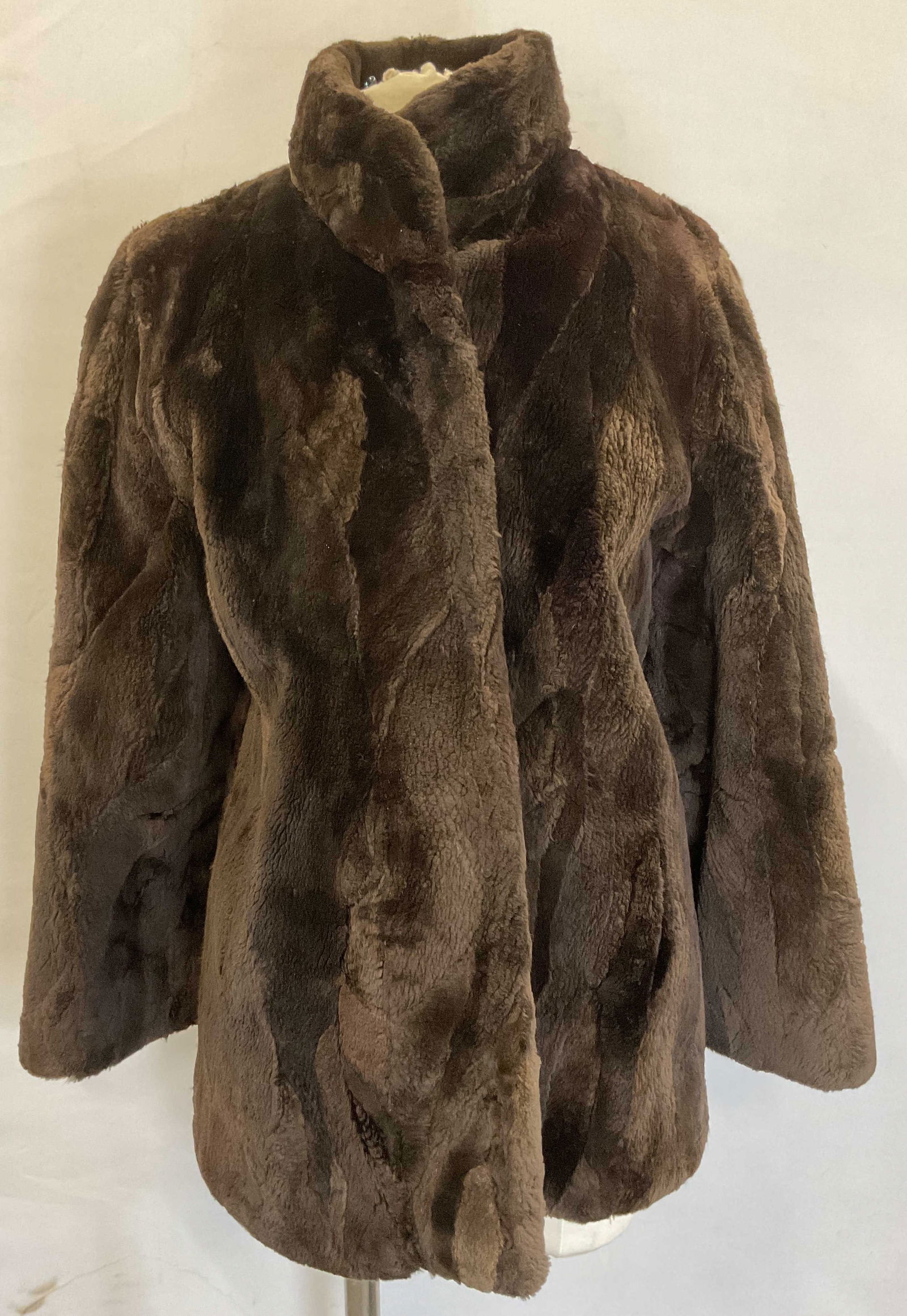 Vintage Brown Sheared Fur Short Coat (1 of 6)