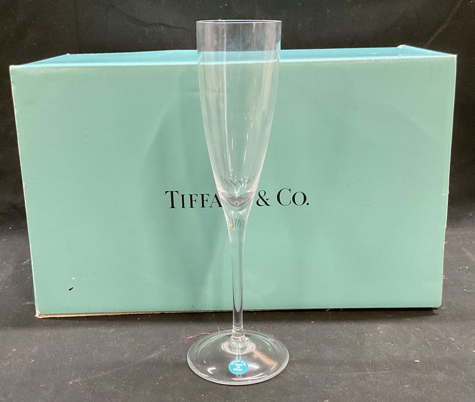 Pair Tiffany & Co Crystal Champagne Flutes NIB (1 of 6)