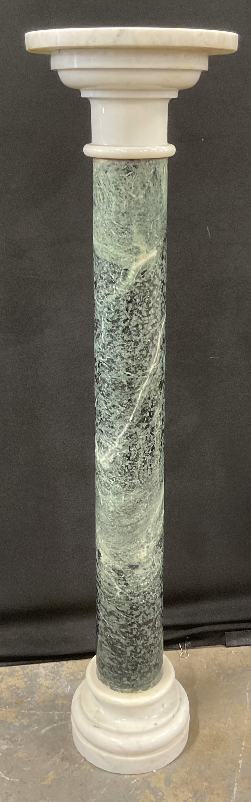 White & Green Marble Pedestal, 41 In Tall (1 of 6)