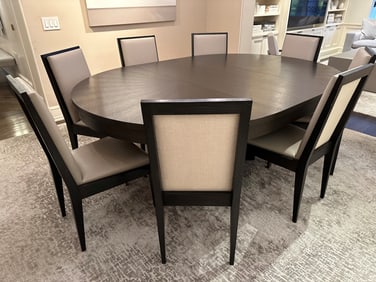 Custom Modern Round or Oval Wood Dining Table