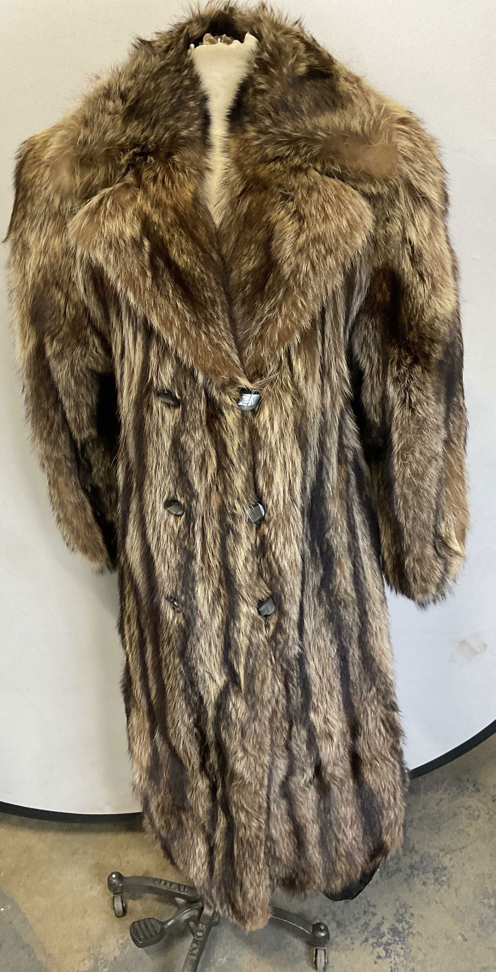 Vintage Brown Fur Long Coat (1 of 7)