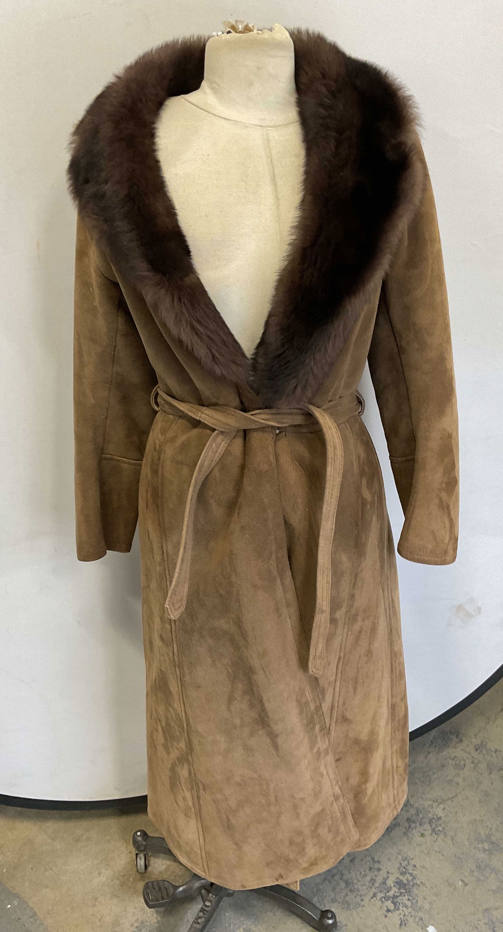 Saks Fifth Ave Brown Sheepskin Fur Coat, France (1 of 9)