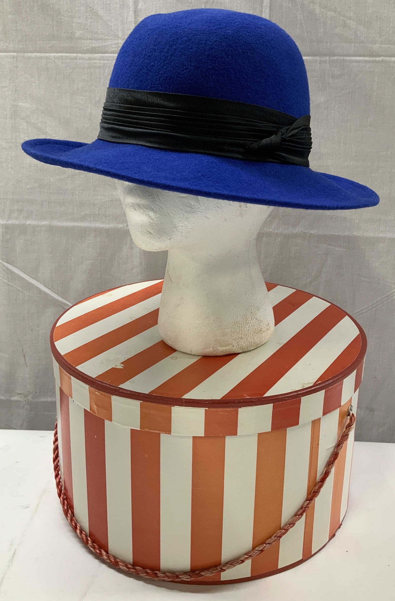 Vntg Lancaster Blue Wide Brim Wool Hat USA (1 of 6)