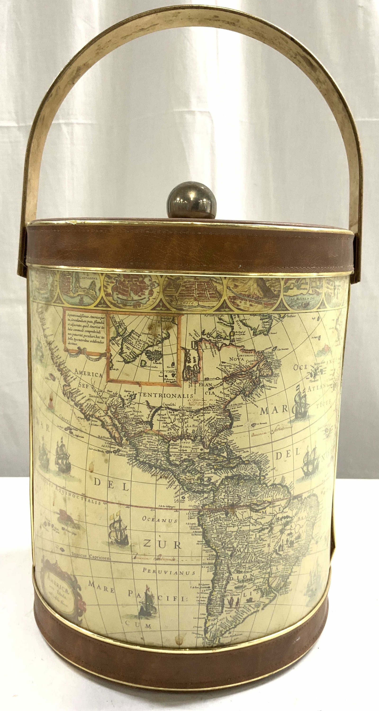 Vintage Shelton Ware World Map Ice Bucket W Lid (1 of 8)