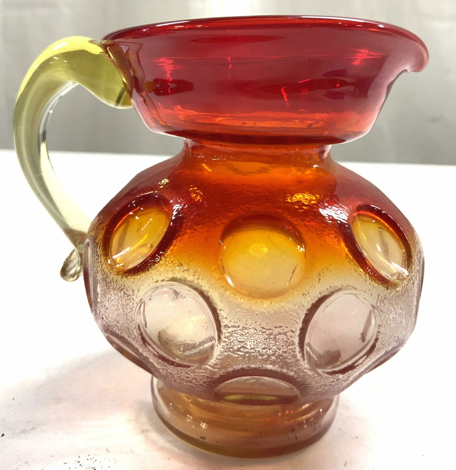 Amberina Glass Vtg Coin Dot Pitcher (1 of 7)