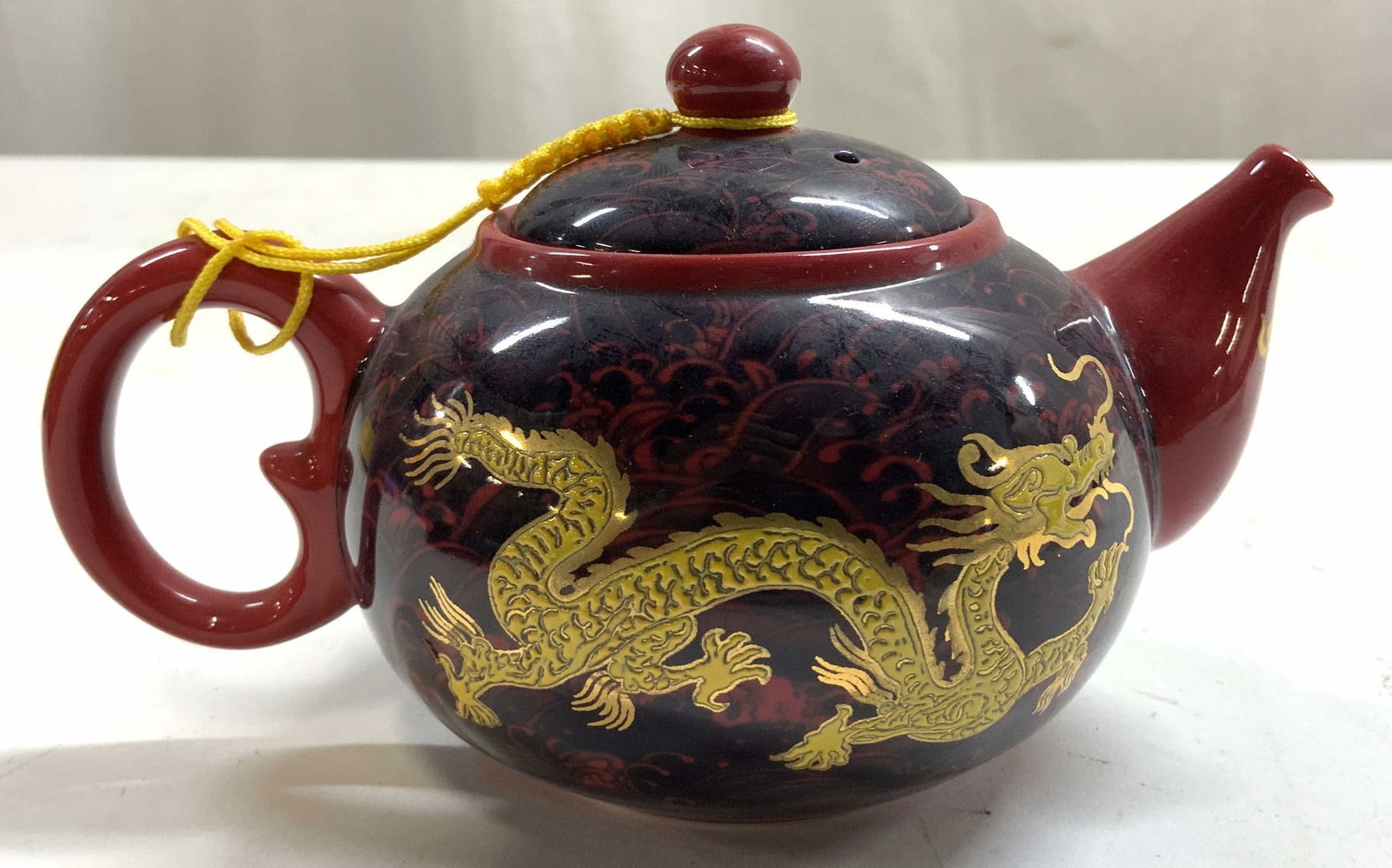 Signed Asian Porcelain Dragon Teapot W Lid (1 of 8)