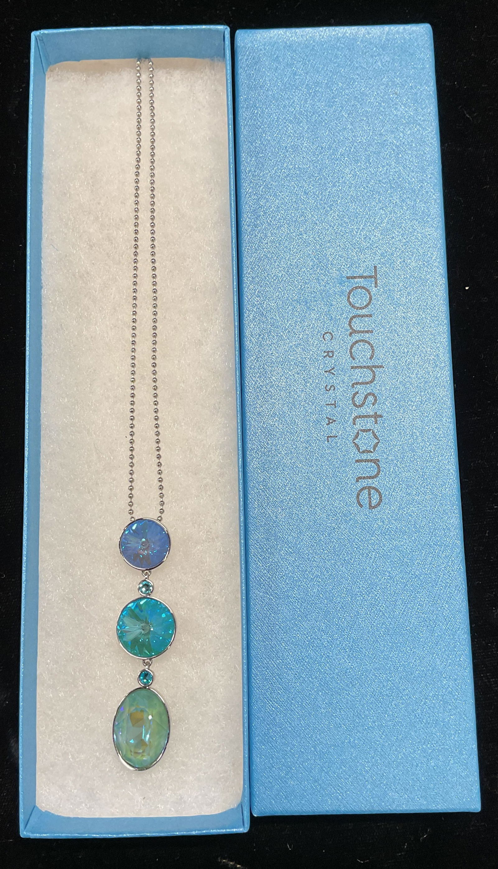Swarovski Touchstone Crystal Blue Necklace NIB (1 of 7)