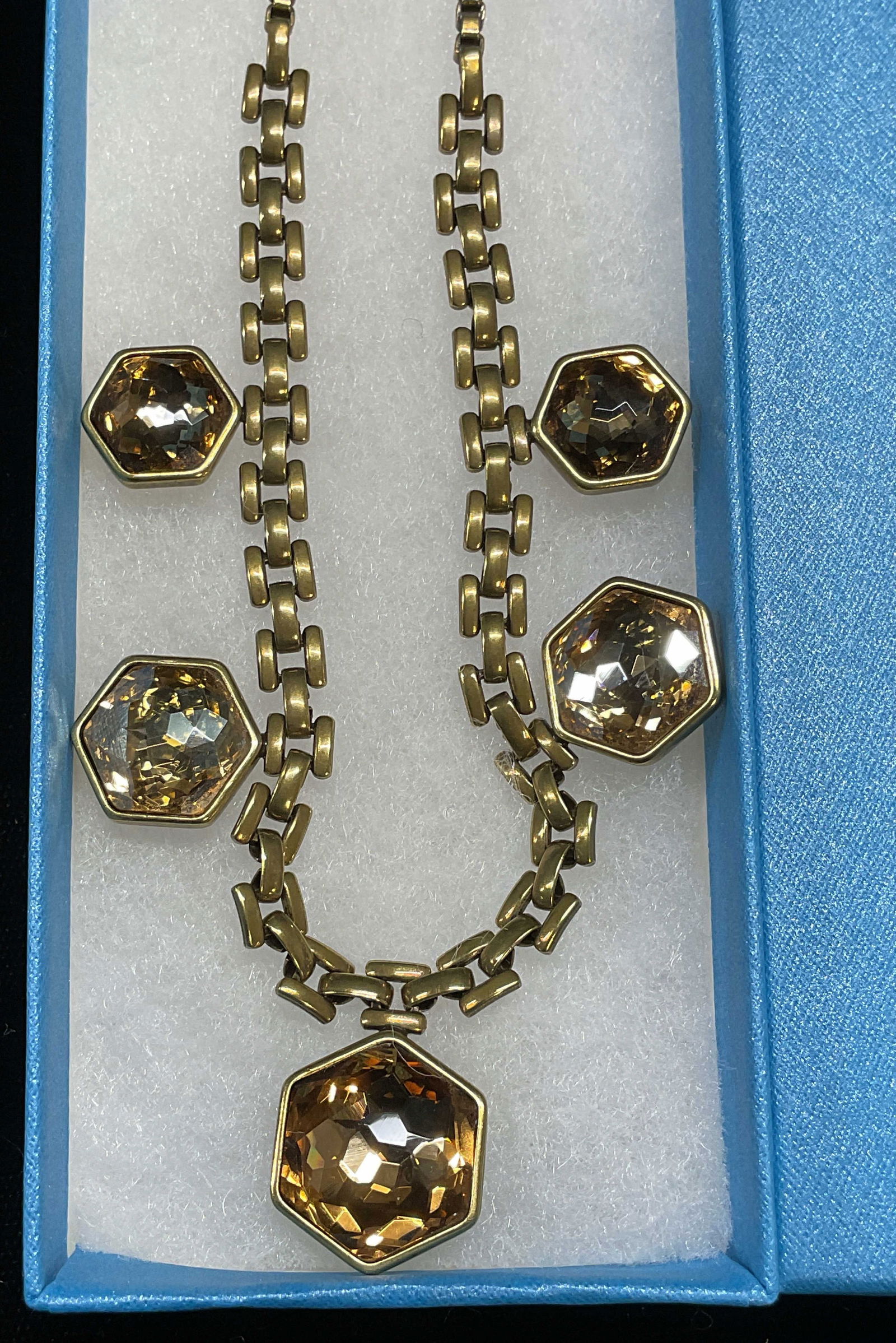 Swarovski Touchstone Amber Crystal Necklace NIB (1 of 6)