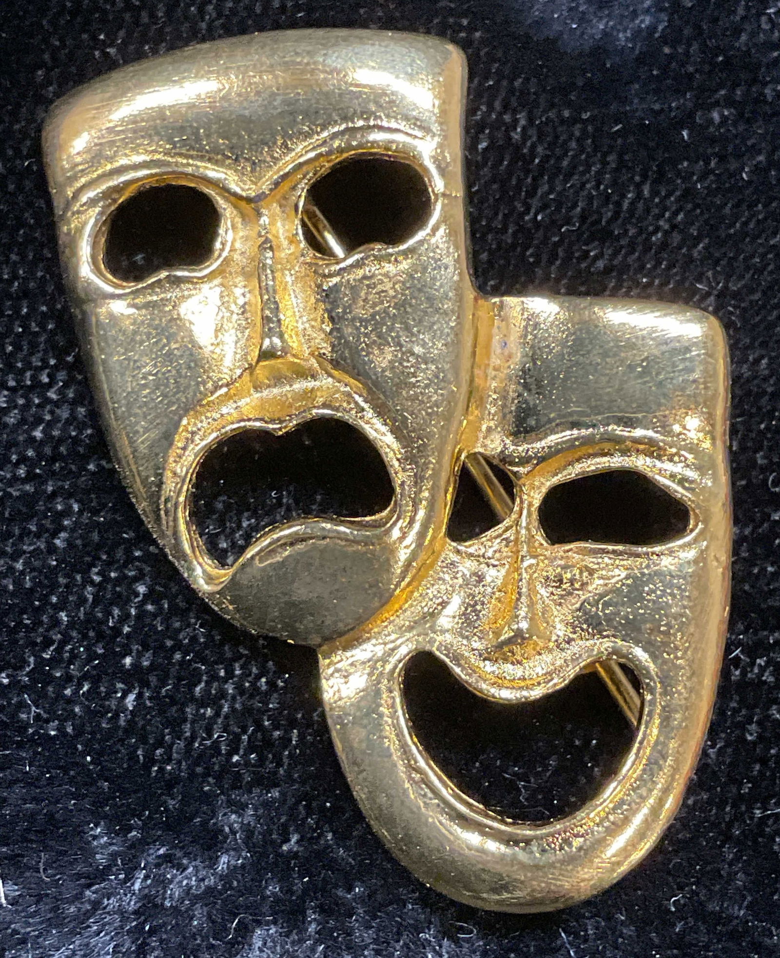 Vtg C Kellner Gold Tone Venetian Masks Brooch (1 of 6)