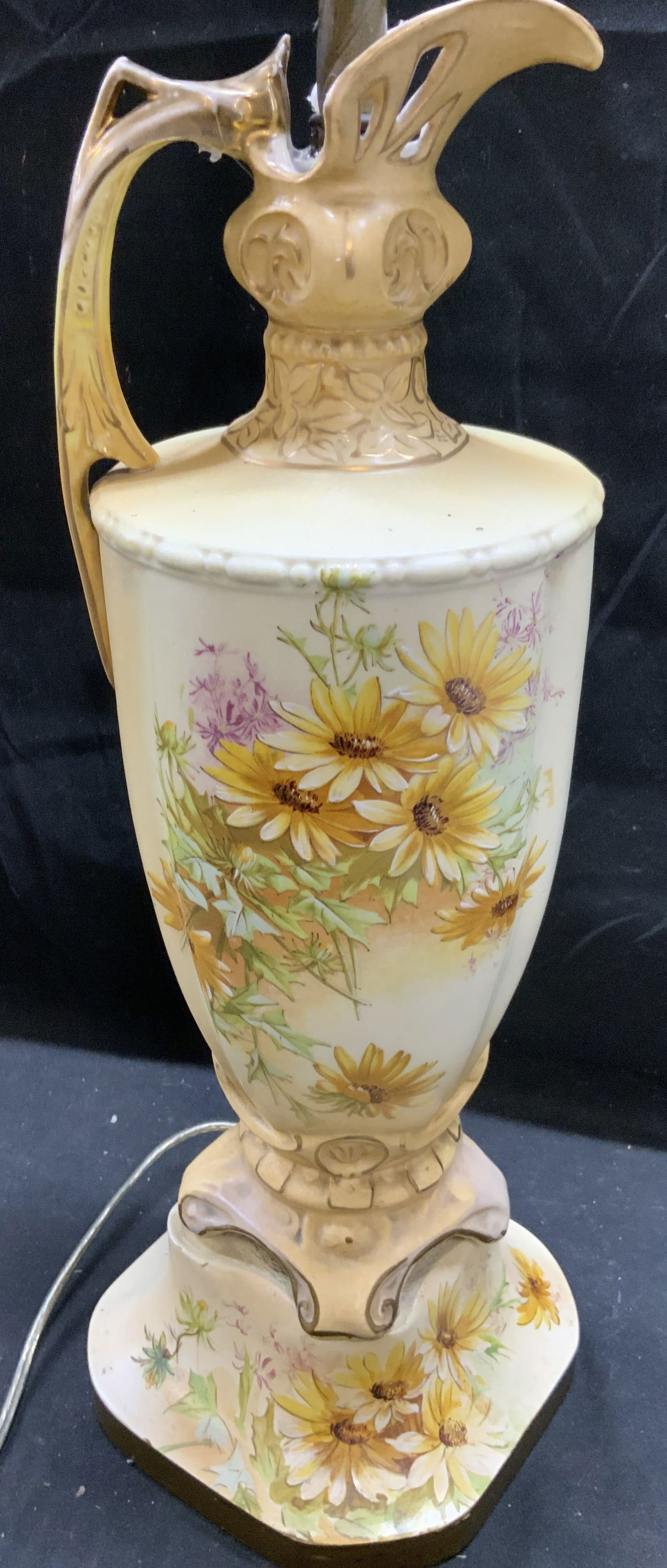 Ewer Form Porcelain Floral Table Lamp AUSTRIA (1 of 8)
