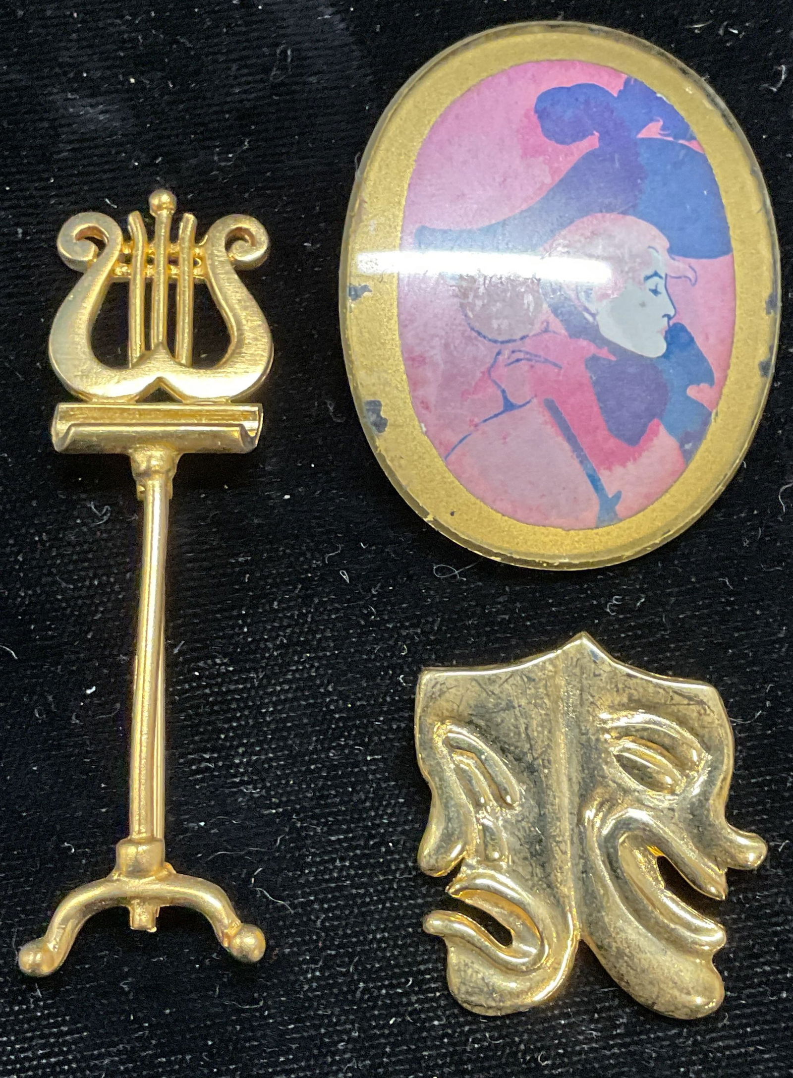 Lot 3 C Kellner Music & Mask Brooches + (1 of 8)