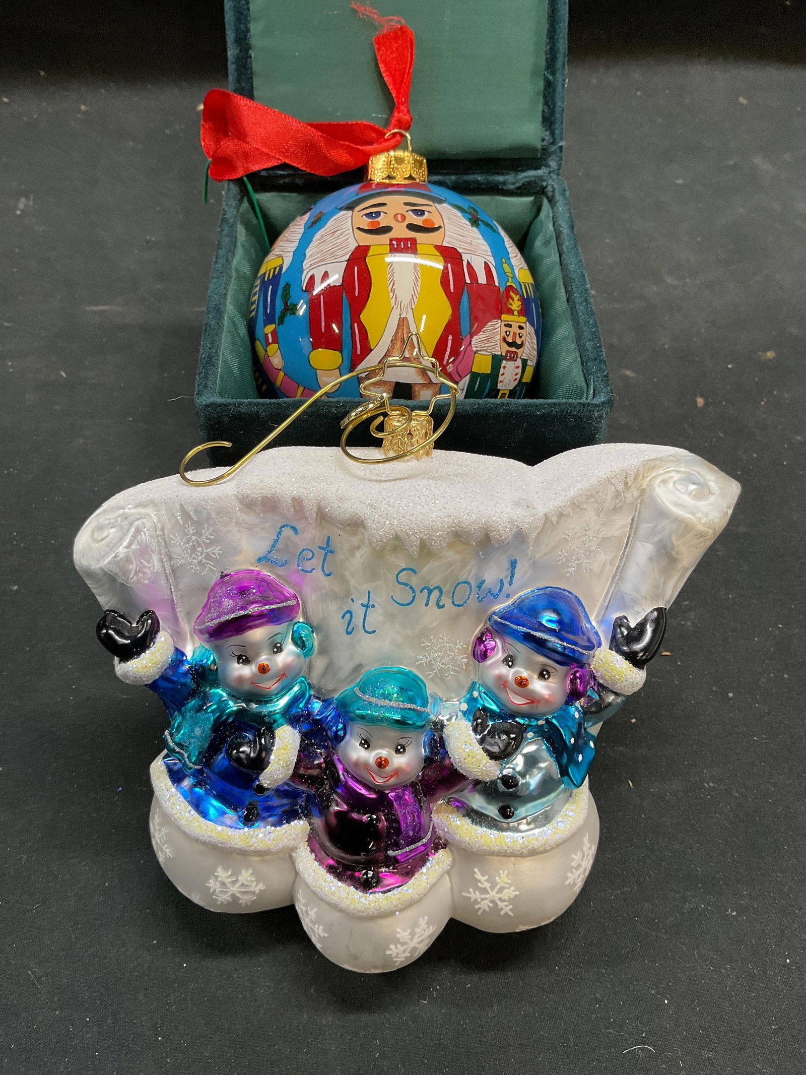 2 Ornaments, Christopher Radko Art Glass Snowman+ (1 of 7)