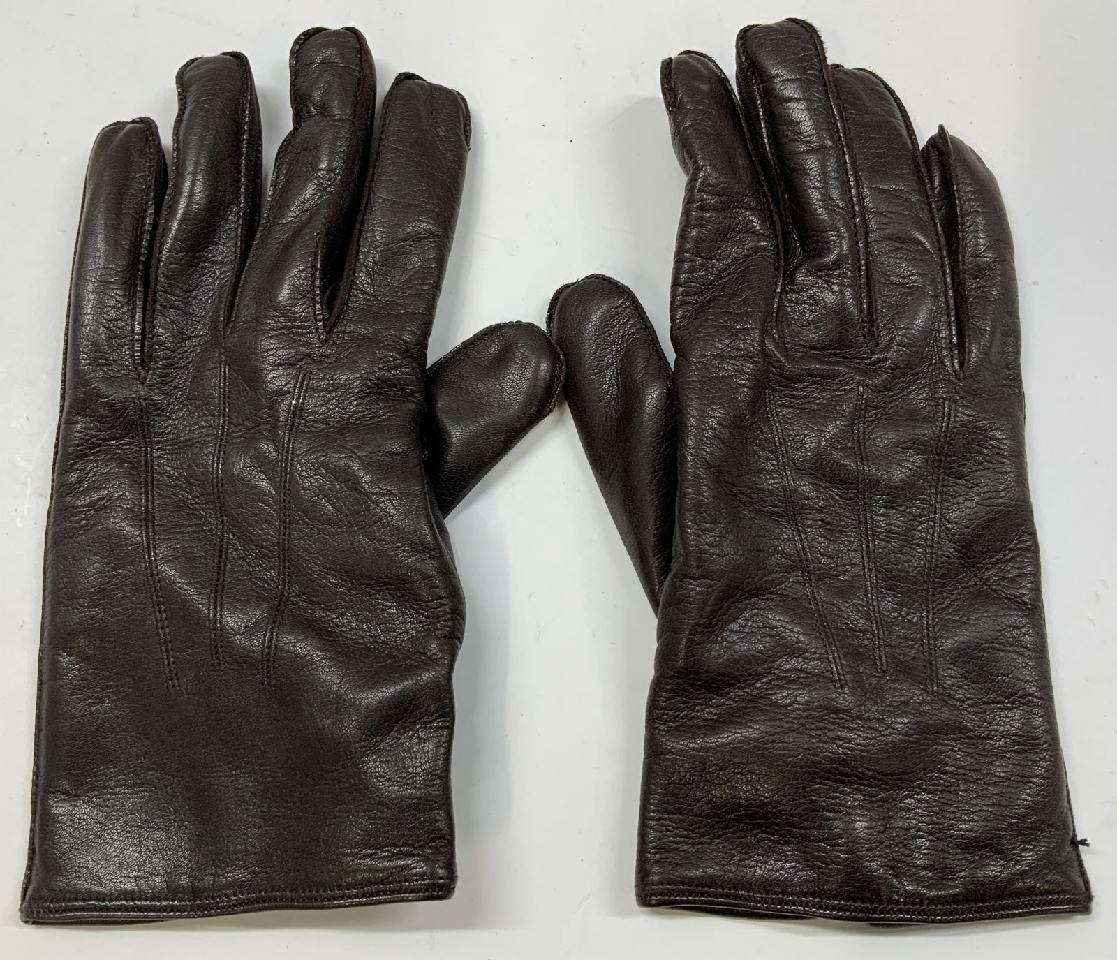 Coach Brown Leather & Cashmere Gloves ITALY (1 of 6)