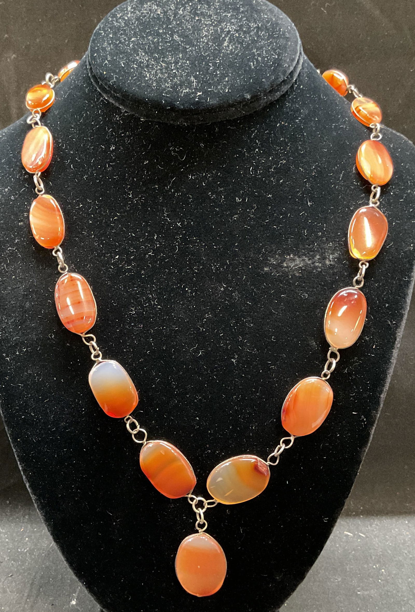 Vintage Orange Agate Beaded Necklace (1 of 6)