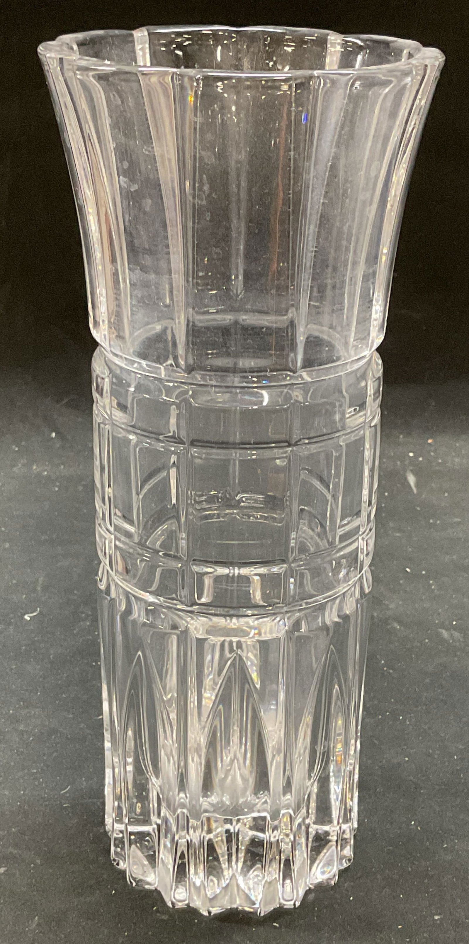 Notched Cut Crystal Fluted Vase (1 of 6)