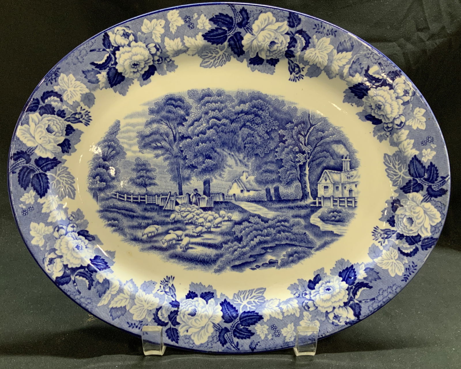 Vntg Enoch Woods English Scenery Oval Platter ENG (1 of 6)