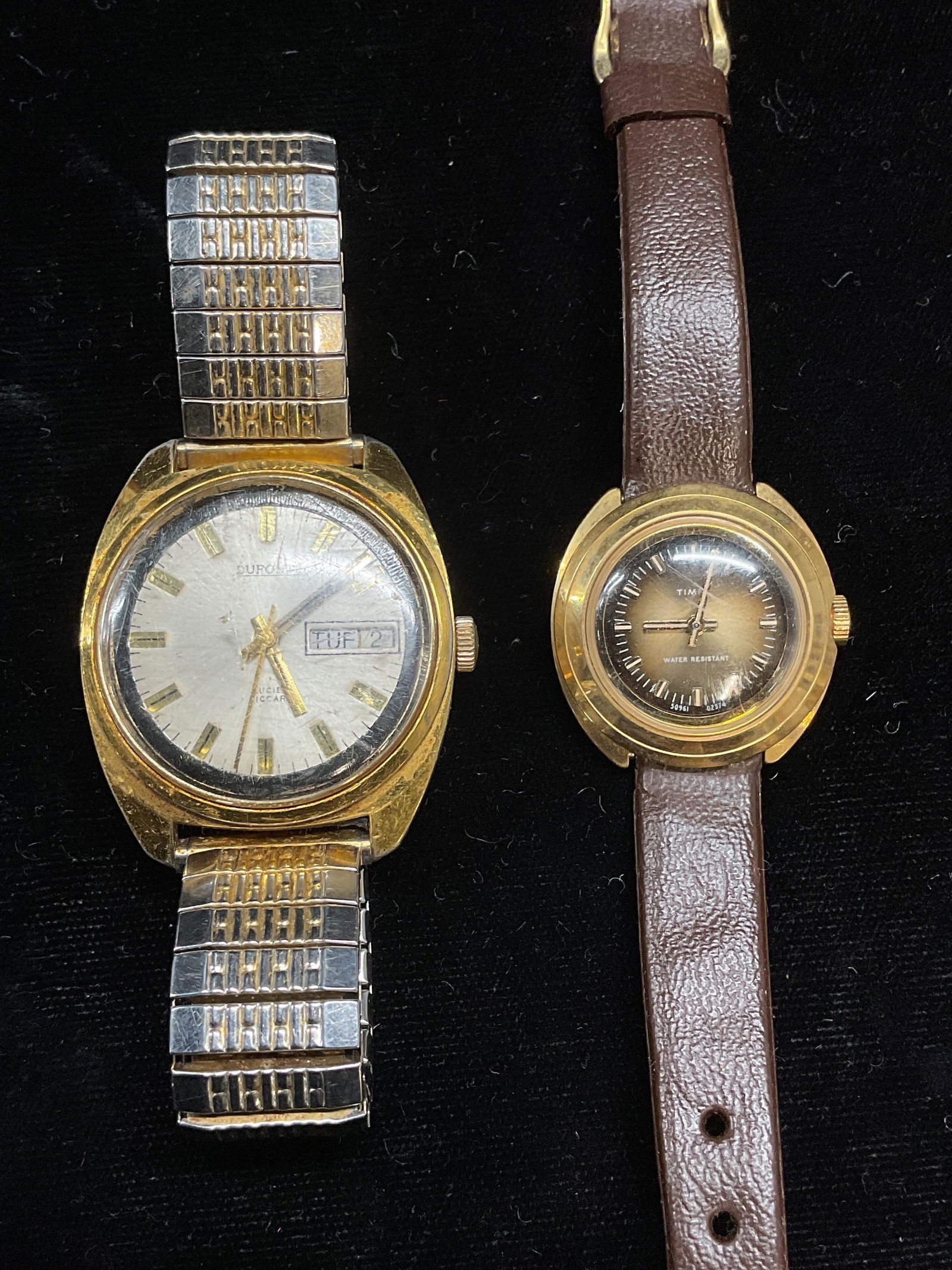 Lot 2 Dufonte & Timex Gold Tone Watches (1 of 7)
