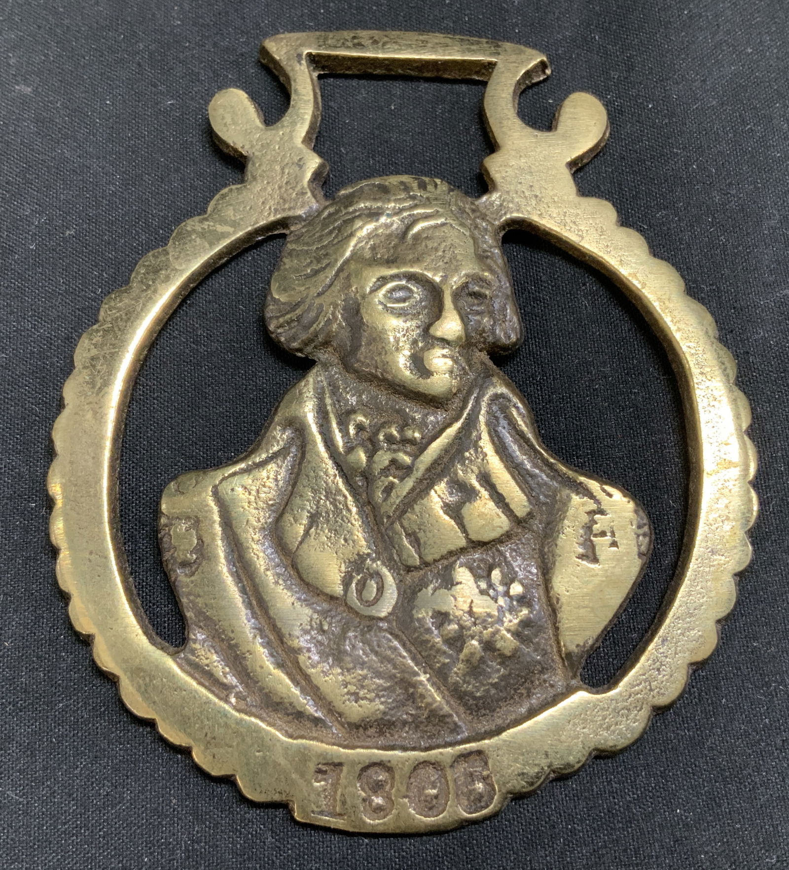 Vntg Admiral Nelson 1805 Horse Brass Medallion (1 of 6)