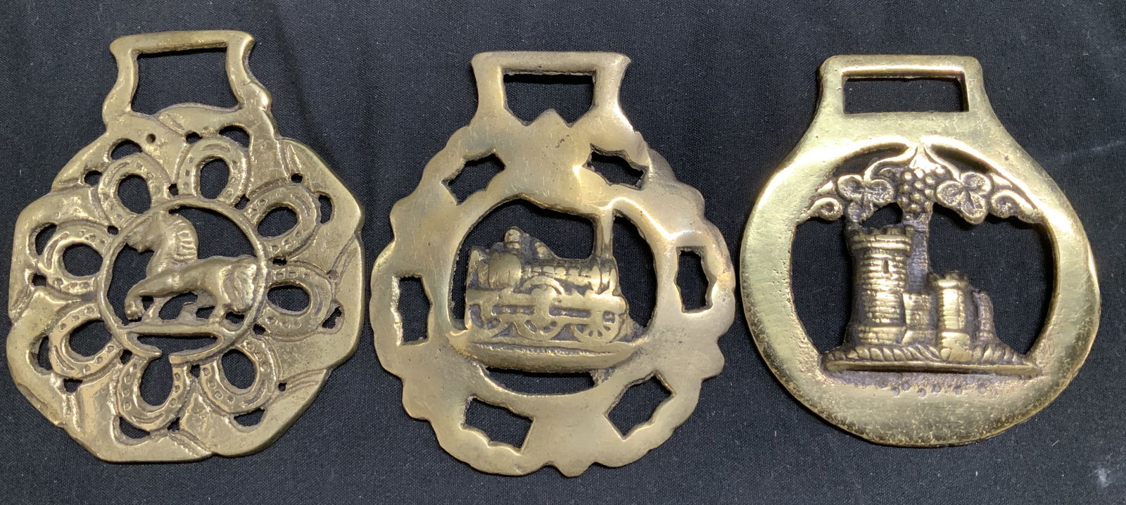 Lot 3 Vntg Assorted Horse Brass Medallions (1 of 7)