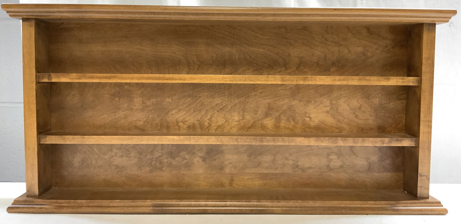 Vtg Wall Mount Wood Veneer Display Shelf 26in (1 of 6)