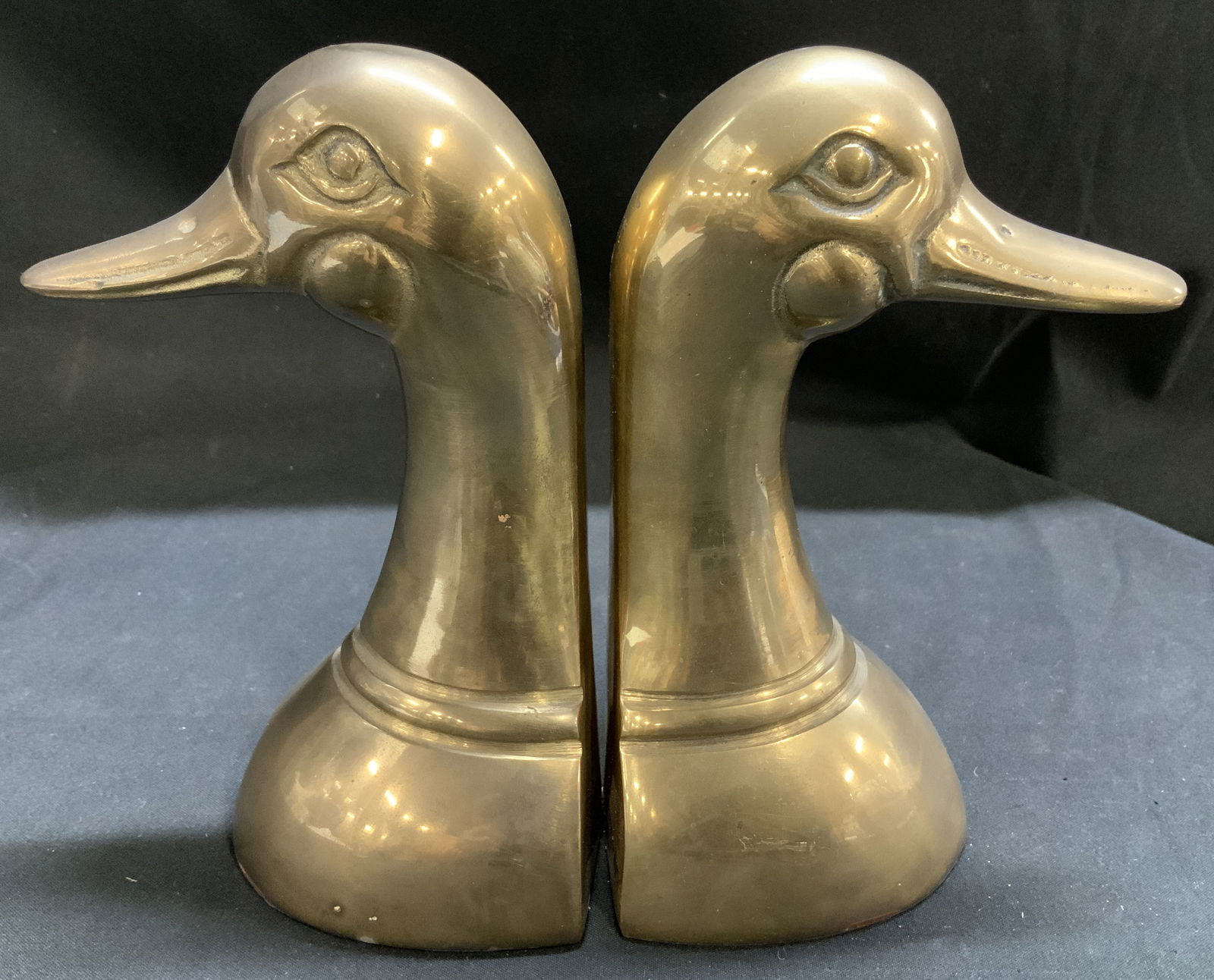 Vntg Leonard Solid Brass Duck Bookends KOREA (1 of 6)