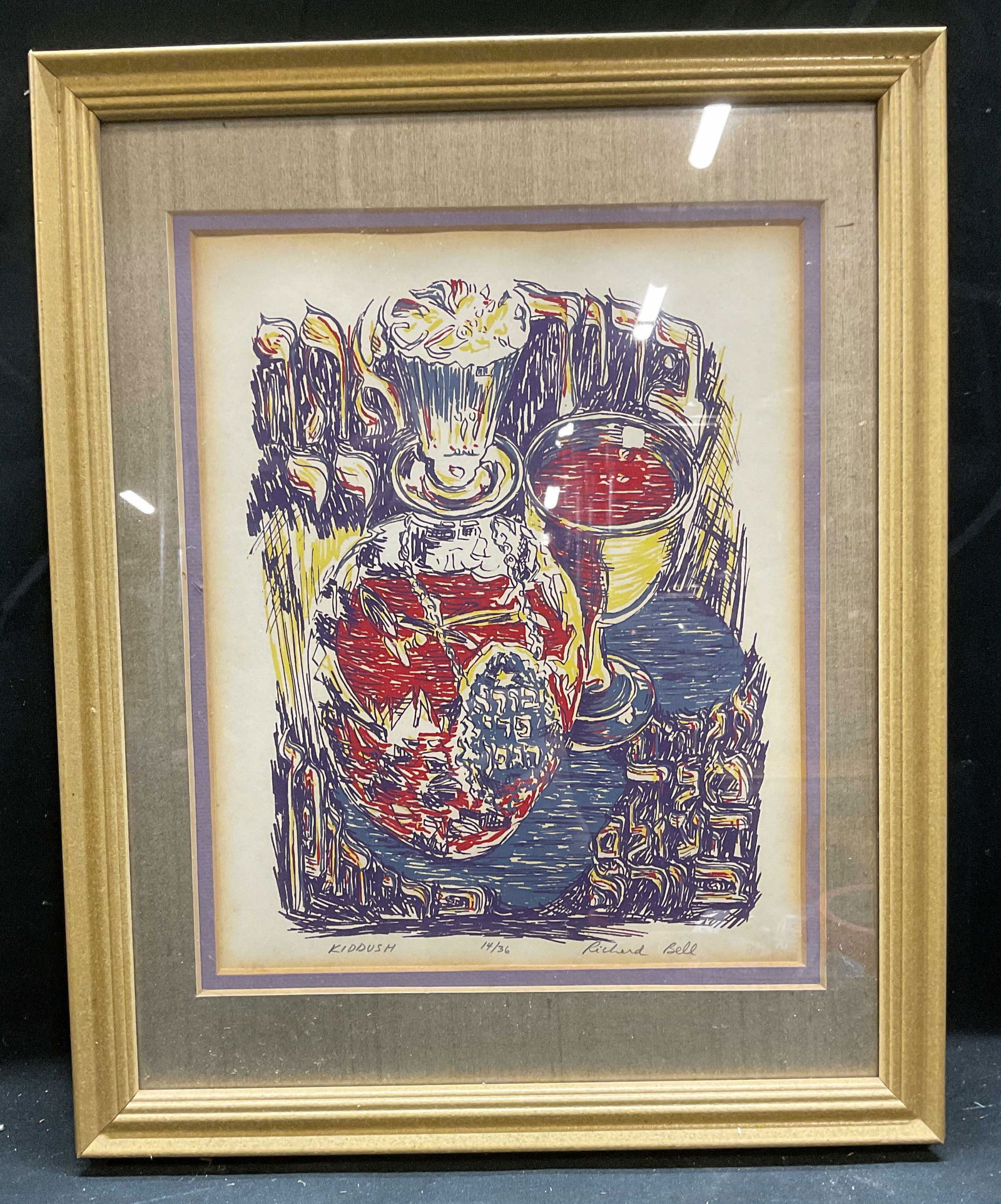 Signed Richard Bell Kiddush Judaica Print (1 of 6)