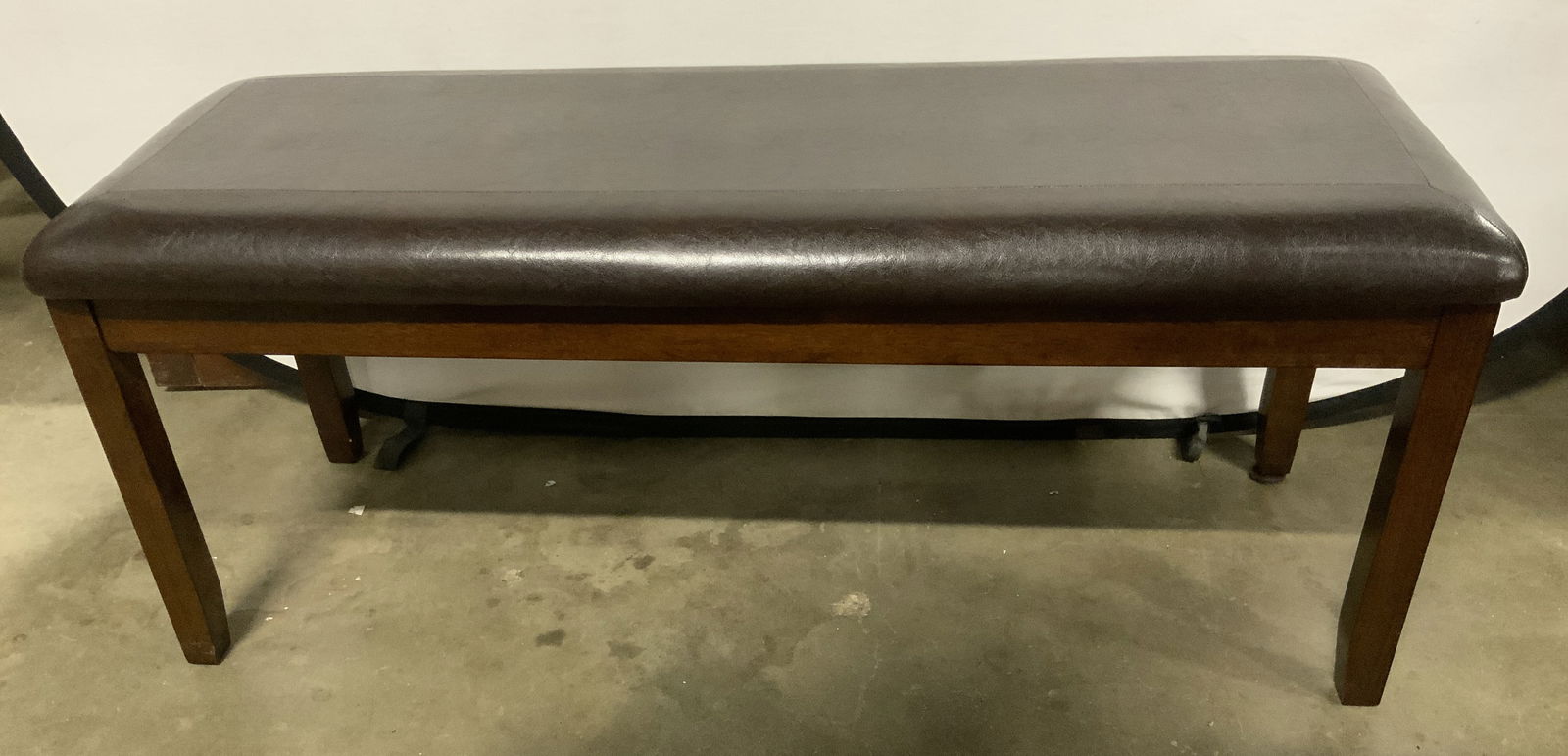BIG LOTS INC Leather Uph Wooden Bench (1 of 8)