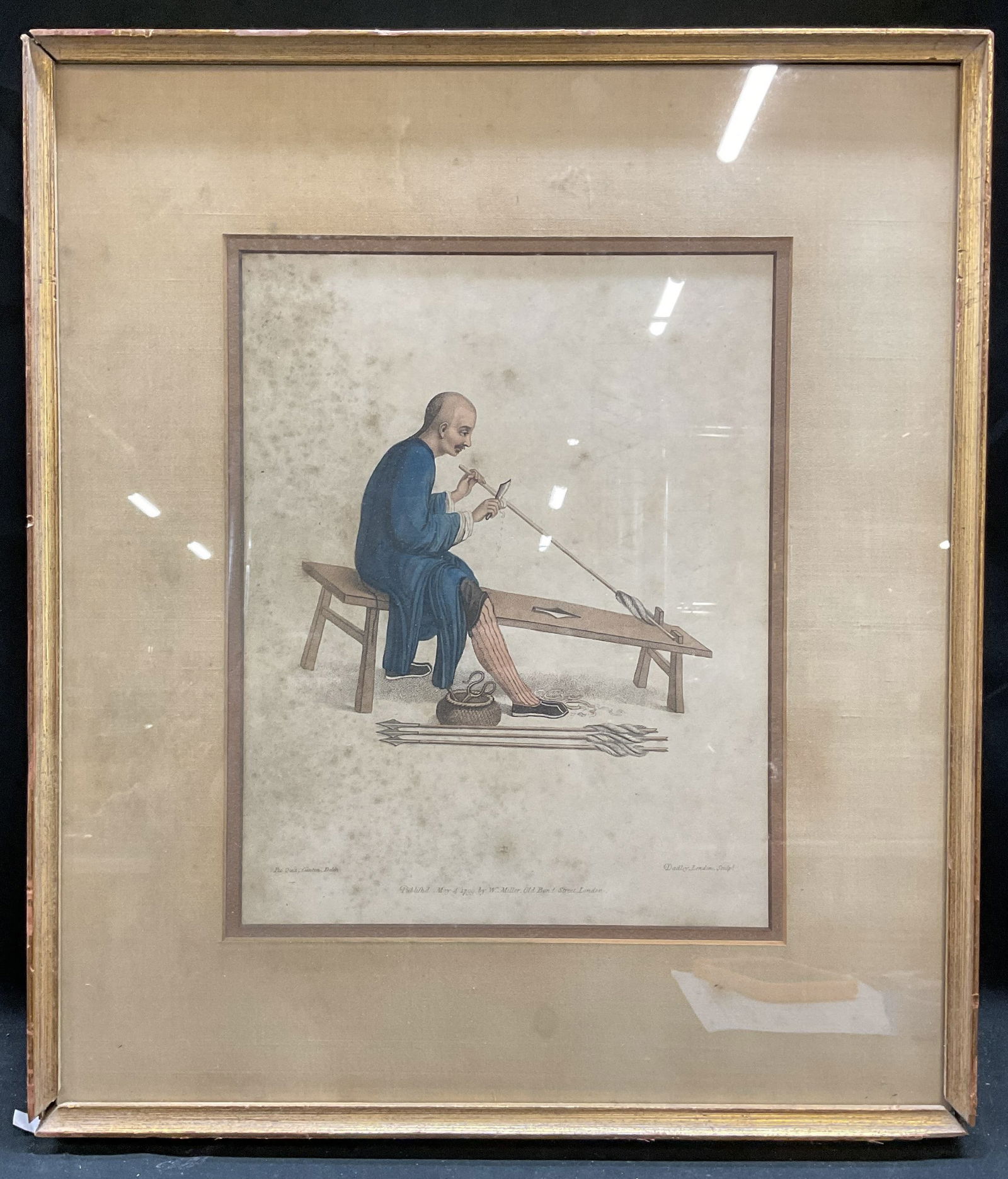 1799 Dadley The Arrow Maker Color Engraving (1 of 6)