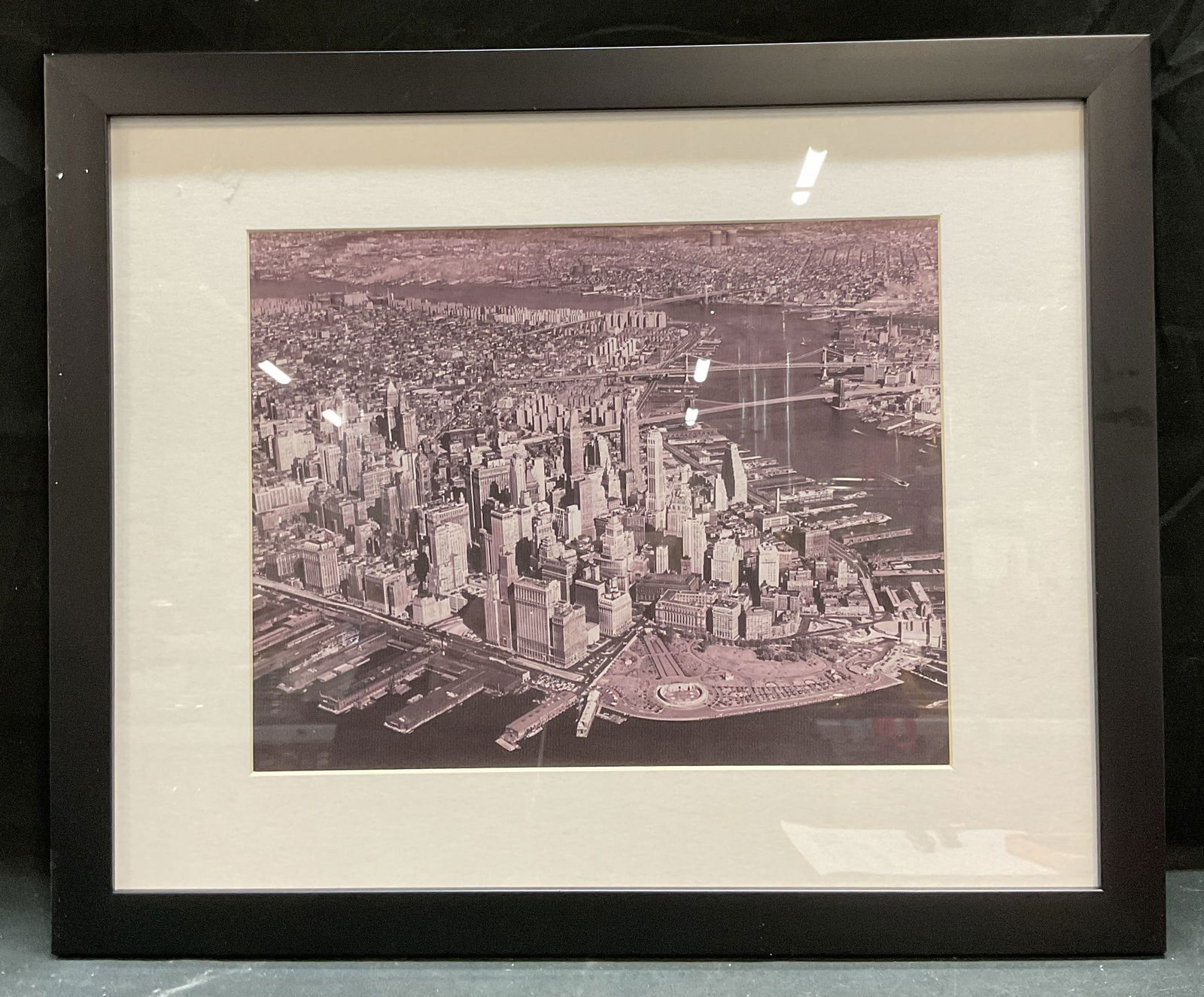 Framed Lower Manhattan NYC Lithograph (1 of 6)