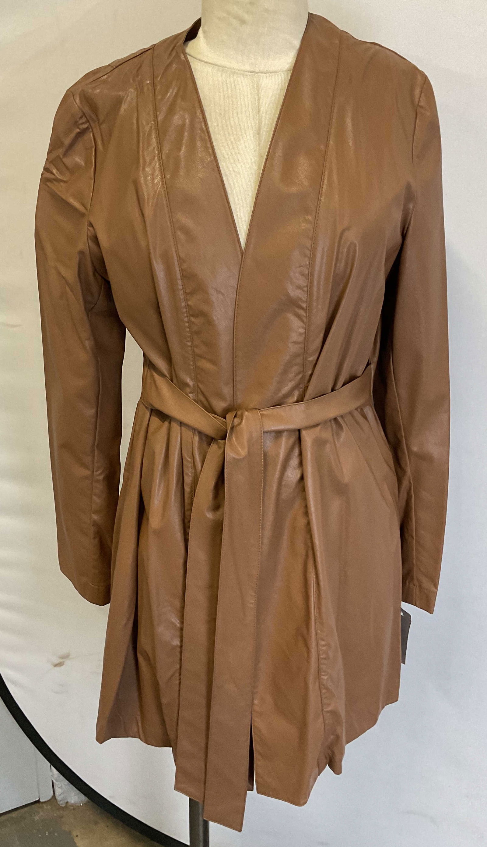 Sandro Ferrone Brown Faux Leather Coat Italy NWT (1 of 6)