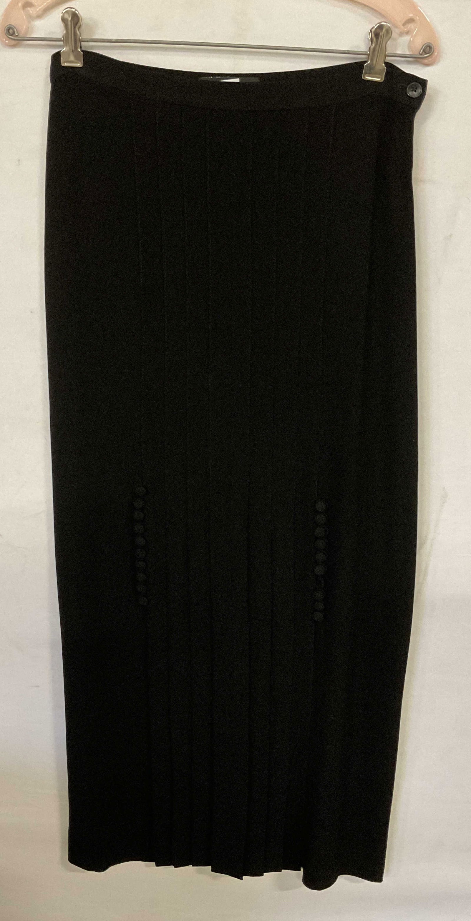 Zelda Black Pleated Button Maxi Skirt USA (1 of 6)