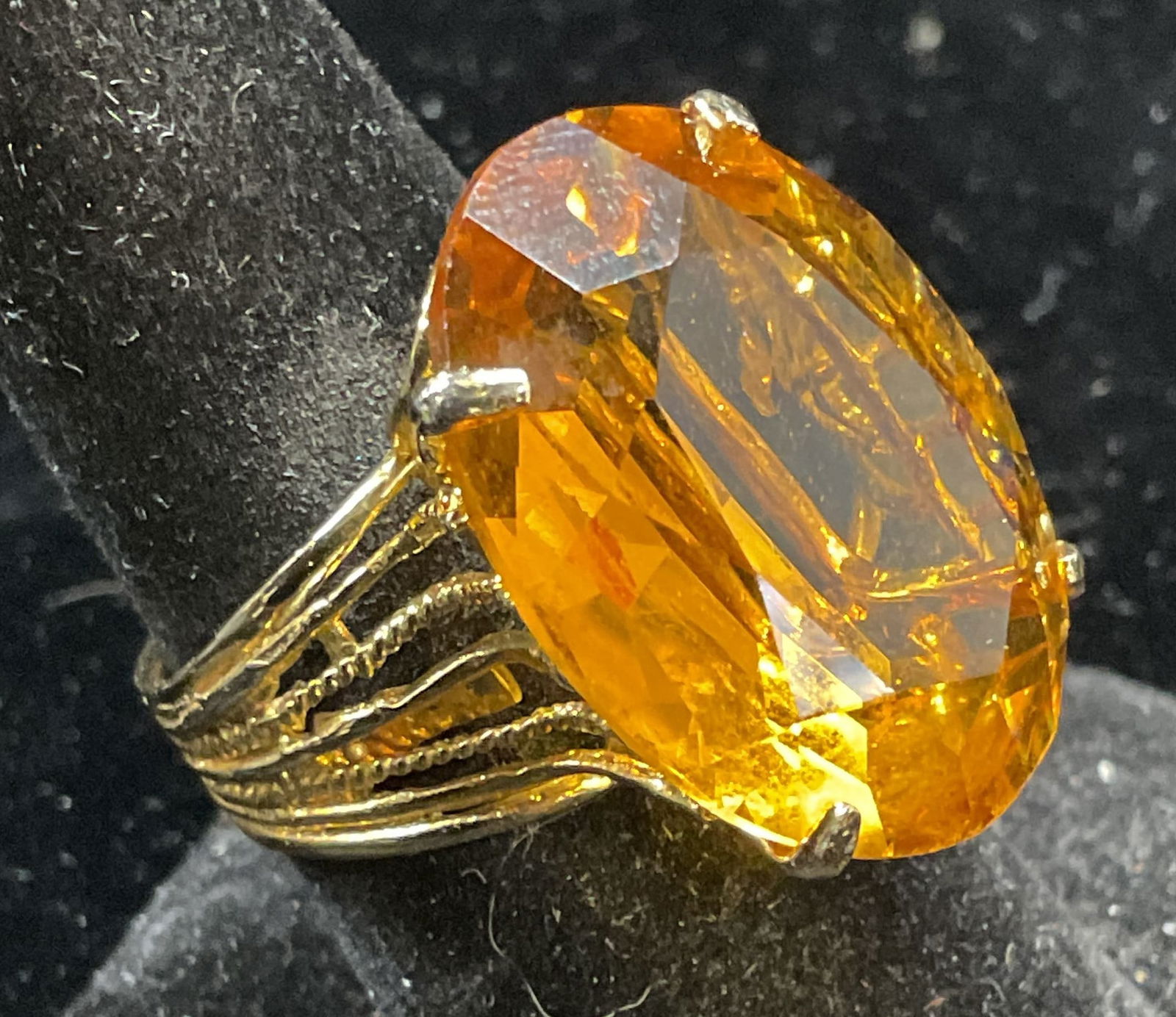 Cellini Gold Tone Crystal Cocktail Ring (1 of 6)