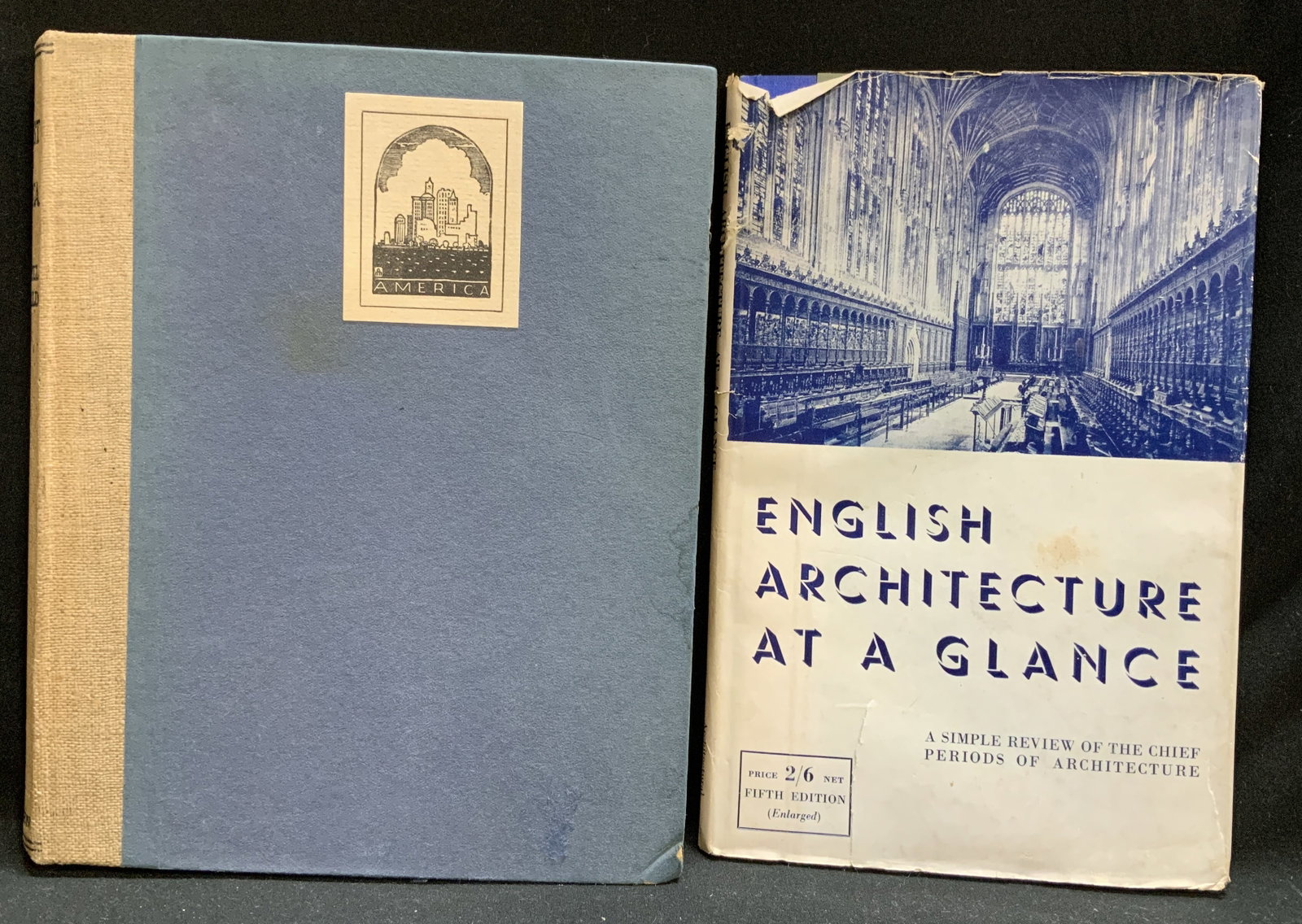 1925 Artist in America Armfield & Archt Chatterton: Lot includes, English Architecture At A Glance by Frederick Chatterton. (FIFTH EDITION 1941 Printed in Great Britain). An Artist in America by Maxwell Armfield (1925 Printed in Great Britain). Books f