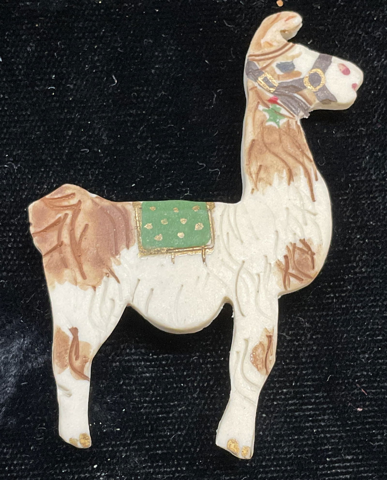 Signed Handmade Ceramic Llama Brooch (1 of 6)