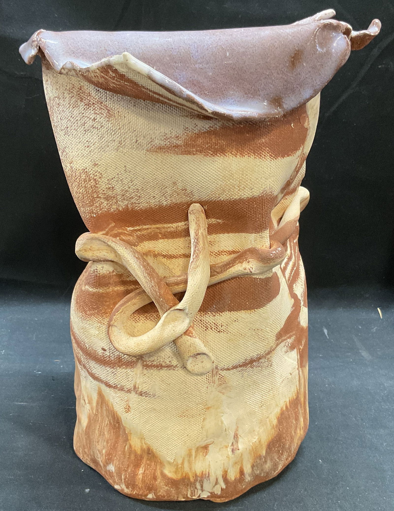 Signed Handmade Studio Pottery Organic Shaped Vase (1 of 6)