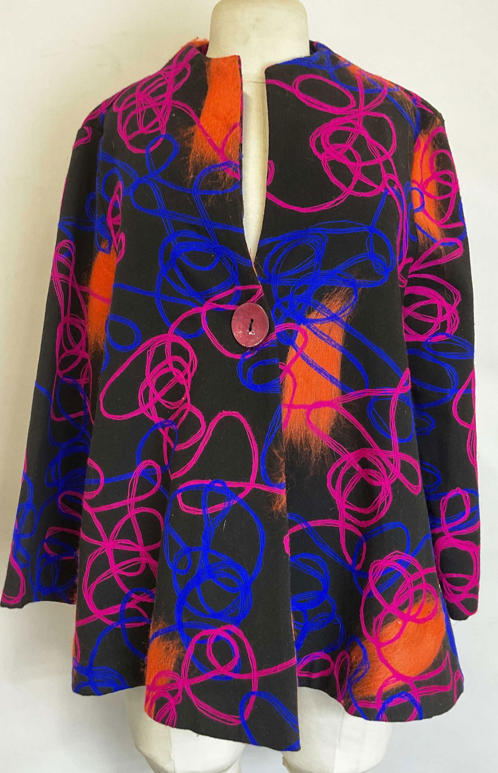 Joseph Ribkoff Black Abstract Embroidered Jacket (1 of 8)