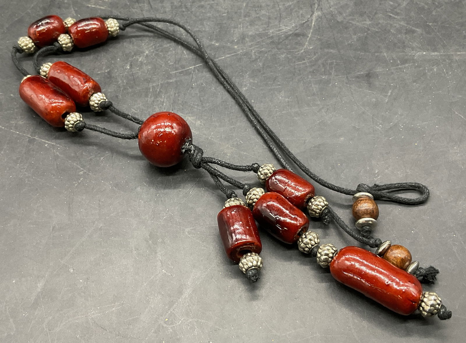 Vintage Handmade Ceramic Beaded Necklace (1 of 7)