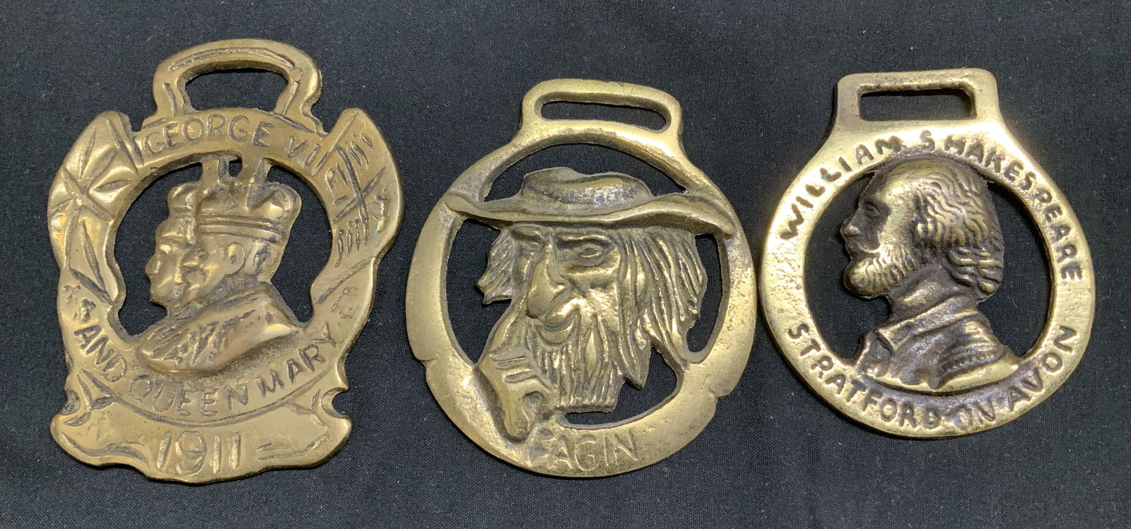 Lot 3 Vintage Horse Brass Portrait Medallions (1 of 7)