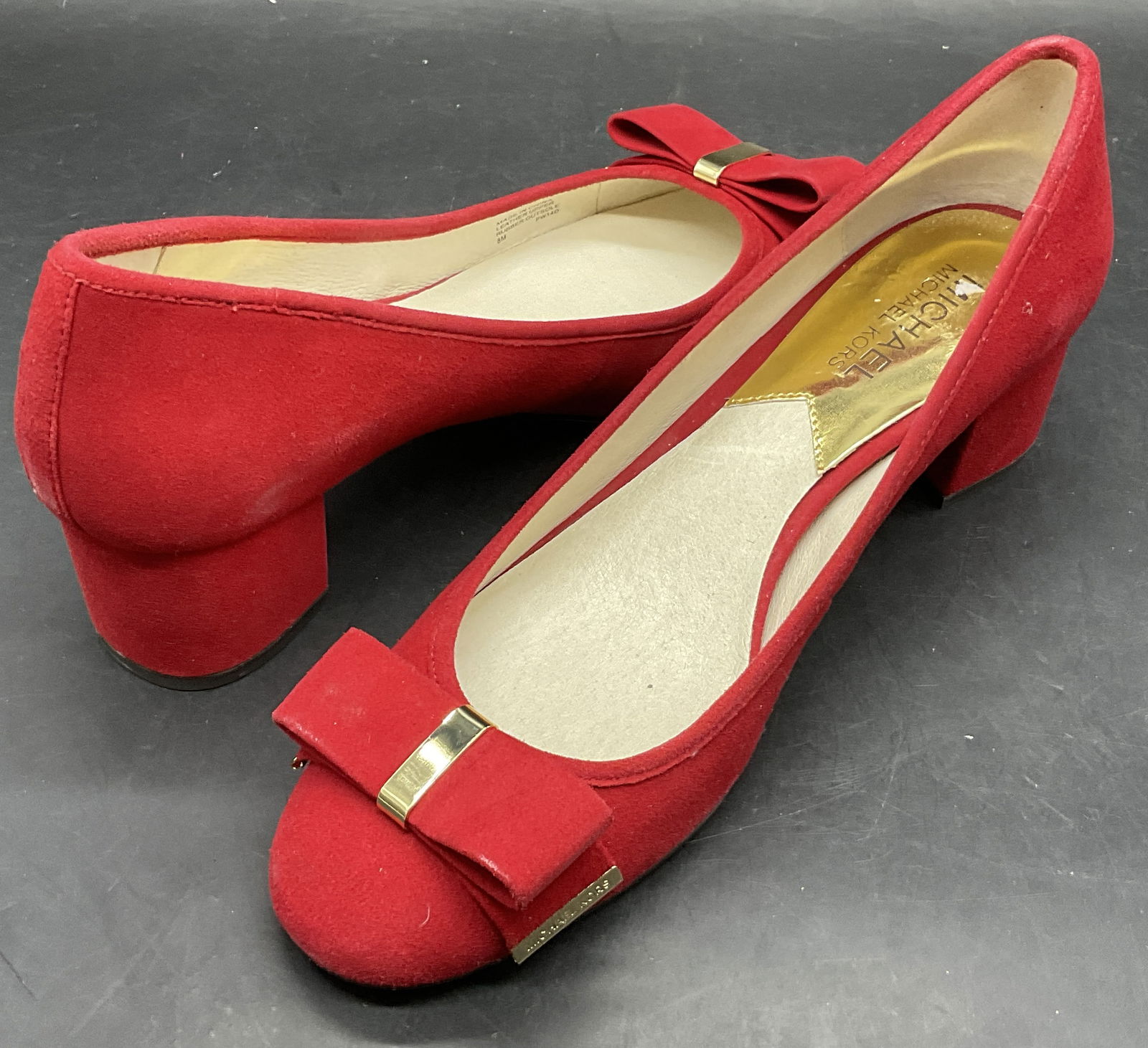 MICHAEL KORS NWT Red Suede Chunky Heels (1 of 7)