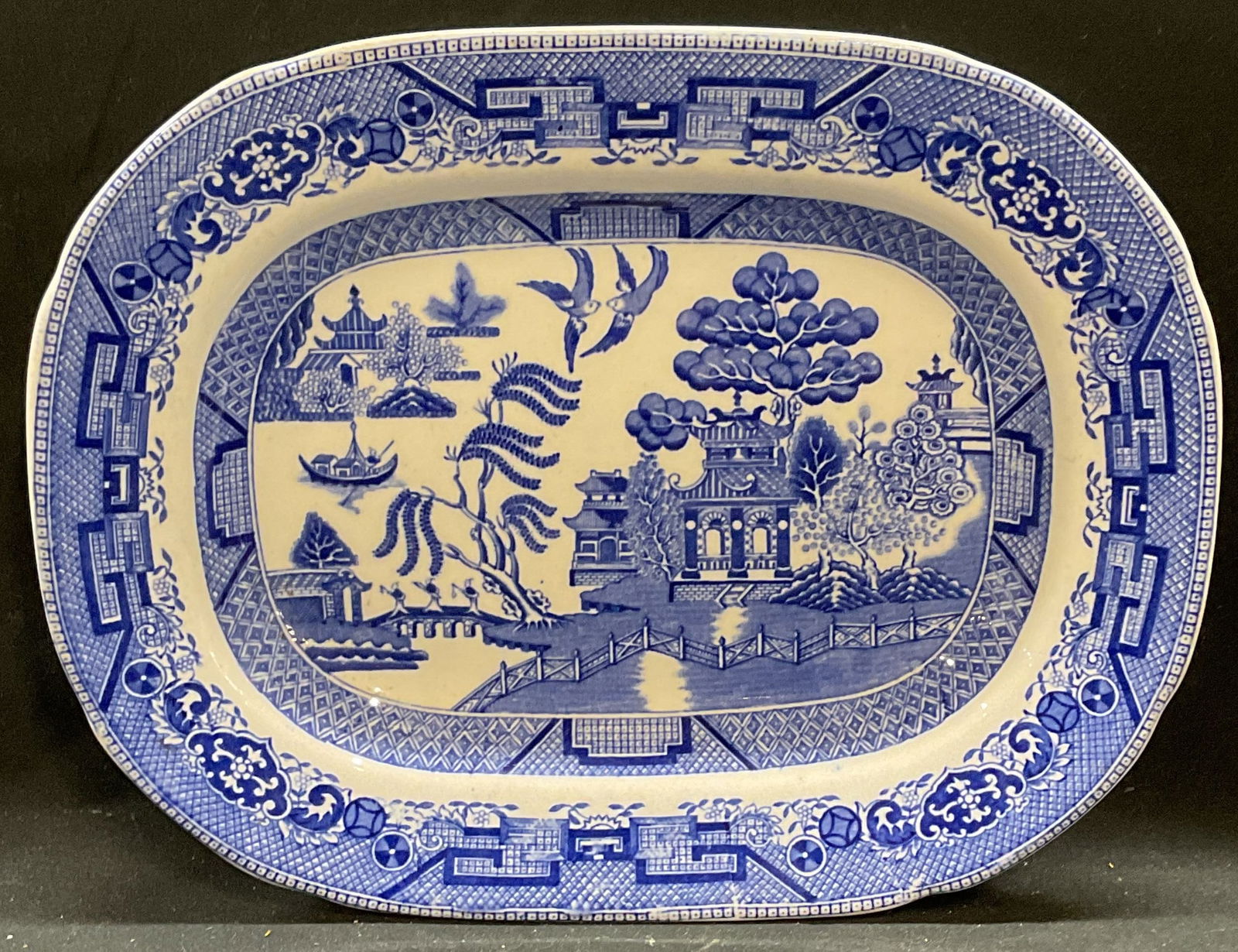 Antique Ridgway Semi China Blue Willow Plate (1 of 6)