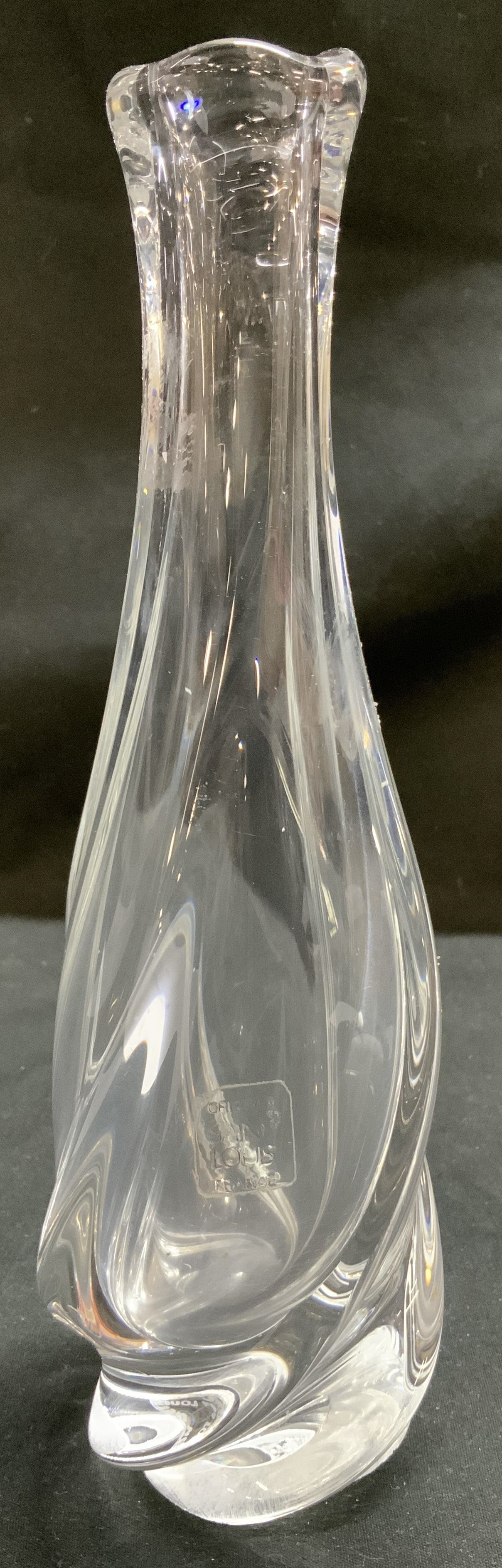 St. Louis Crystal Flora Twisted Bud Vase FRANCE (1 of 6)