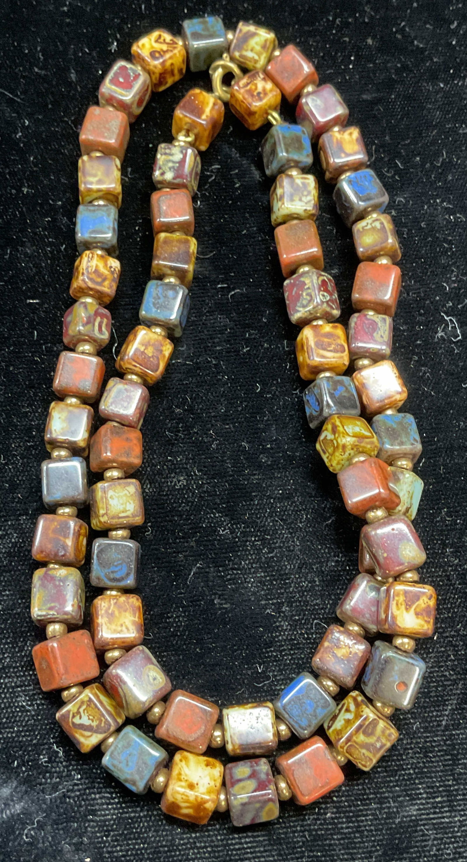 Vintage Multicolor Glass Beaded Necklace (1 of 6)