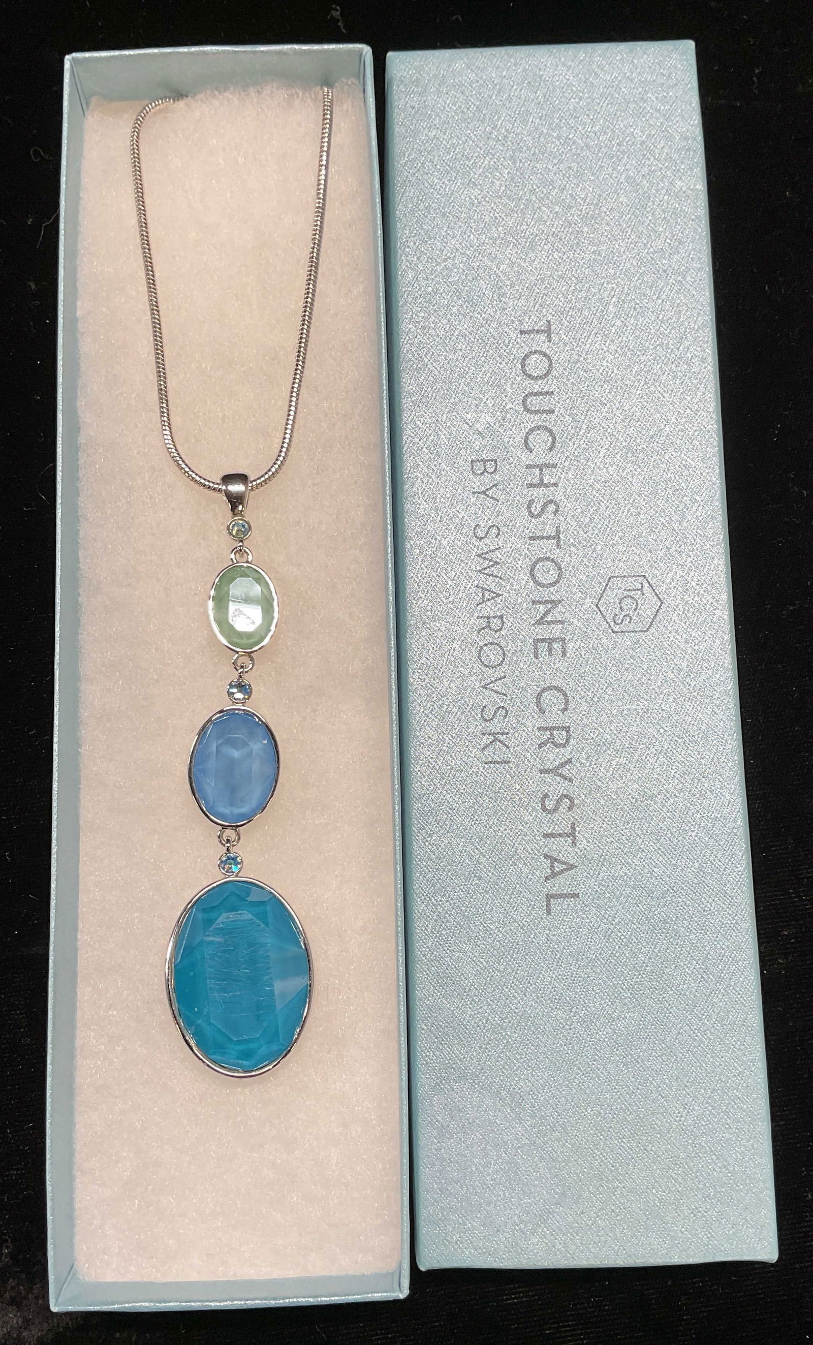 Swarovski Touchstone Blue Crystal Necklace NIB (1 of 6)
